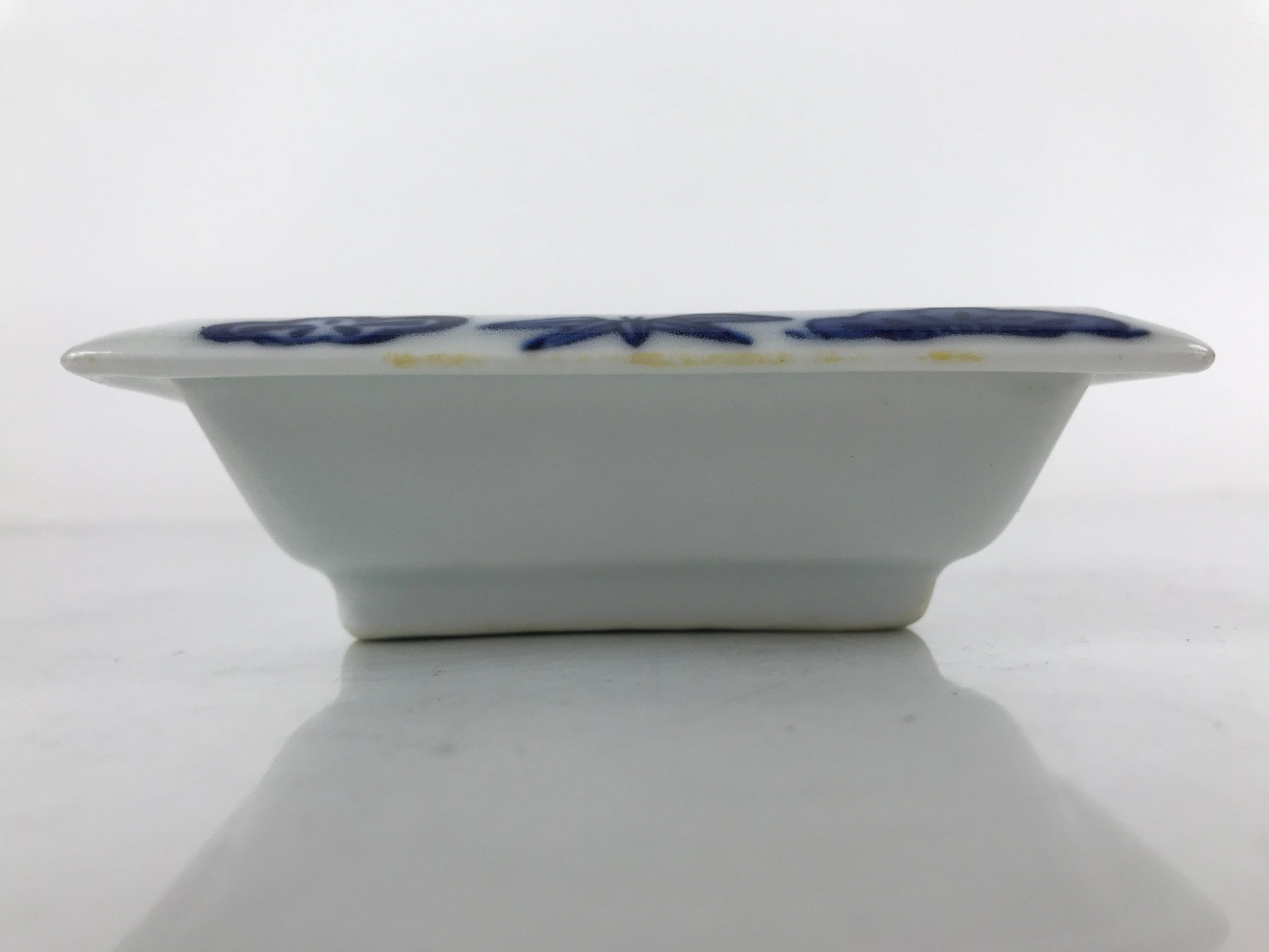 Japanese Porcelain Soy Sauce Dish Seiji Vtg Small Dipping Bowl Pine Plum PY976