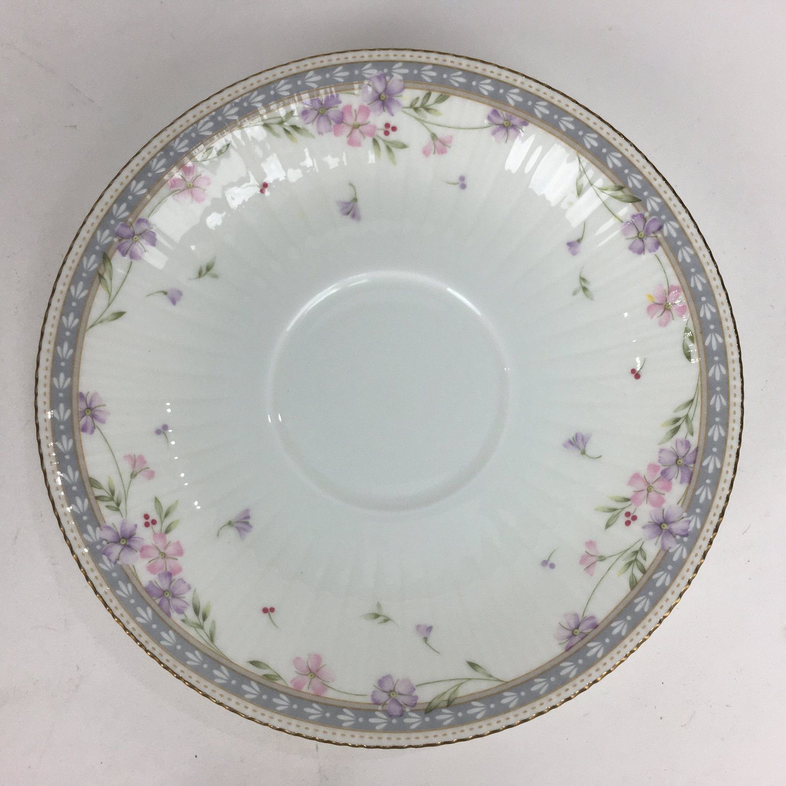 Japanese Porcelain Tea Cup Saucer Vtg Narumi Bone China Flower Pattern QT122