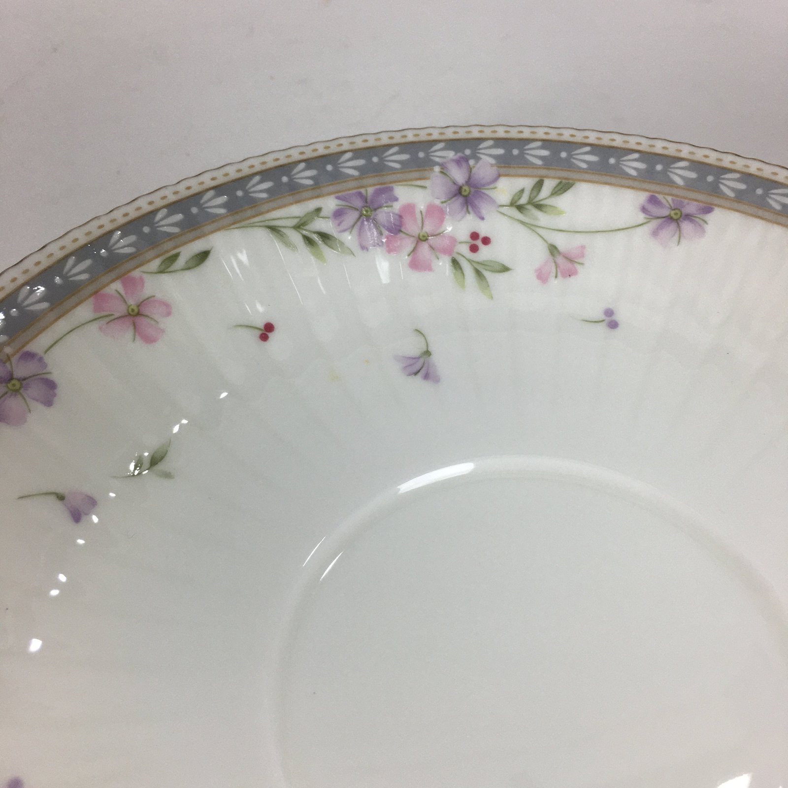 Japanese Porcelain Tea Cup Saucer Vtg Narumi Bone China Flower Pattern QT122