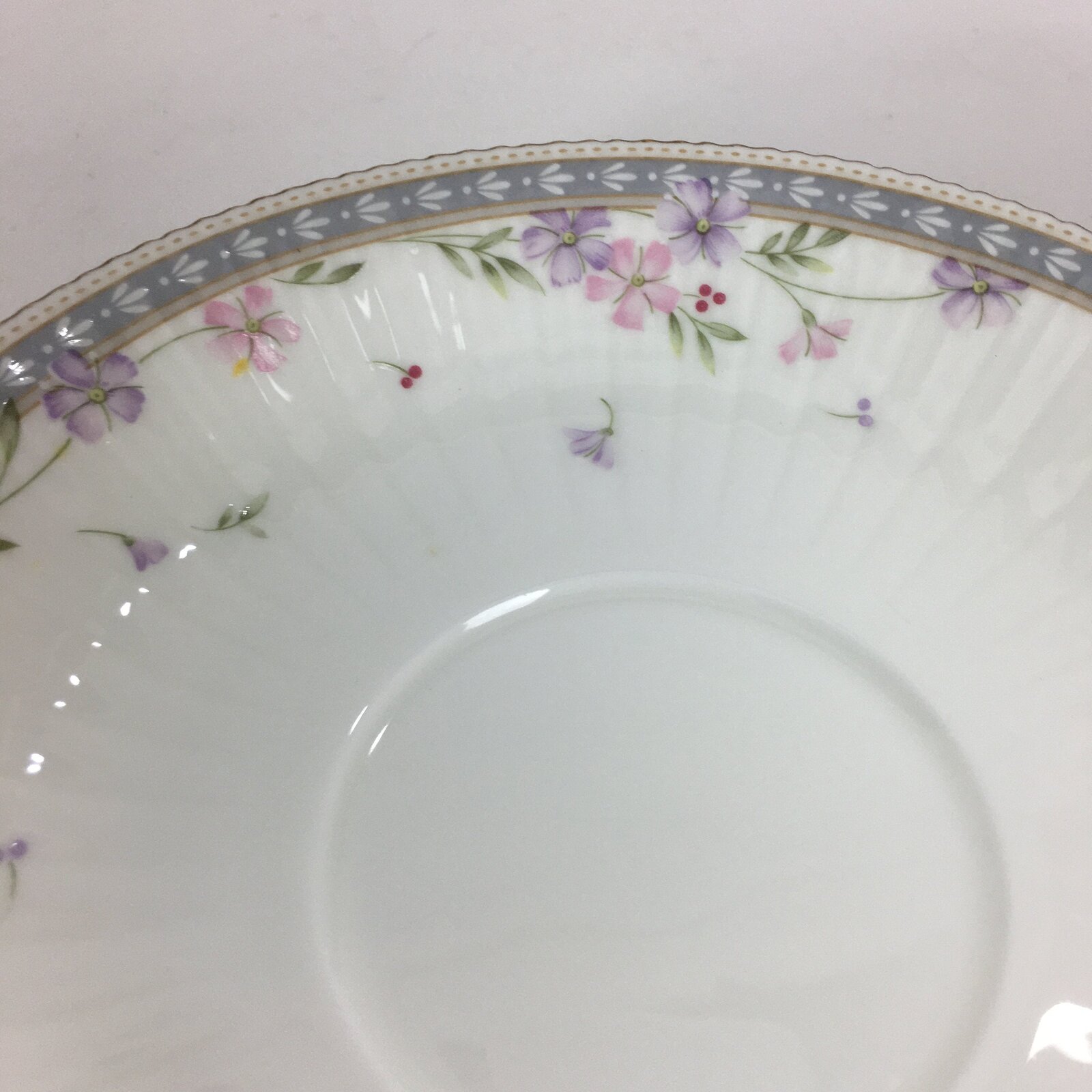 Japanese Porcelain Tea Cup Saucer Vtg Narumi Bone China Flower Pattern QT122