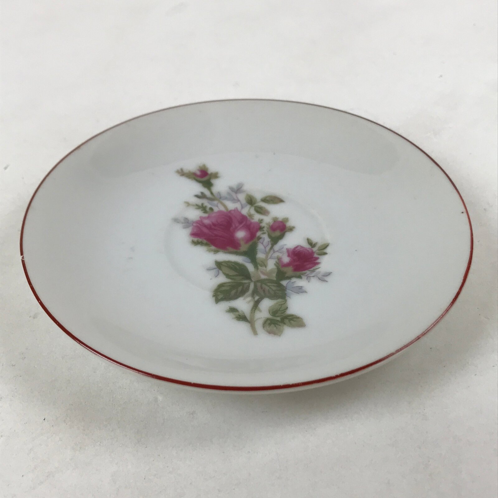 Japanese Porcelain Teacup Saucer Small Plate Meimeizara Vtg Kozara Roses PY641