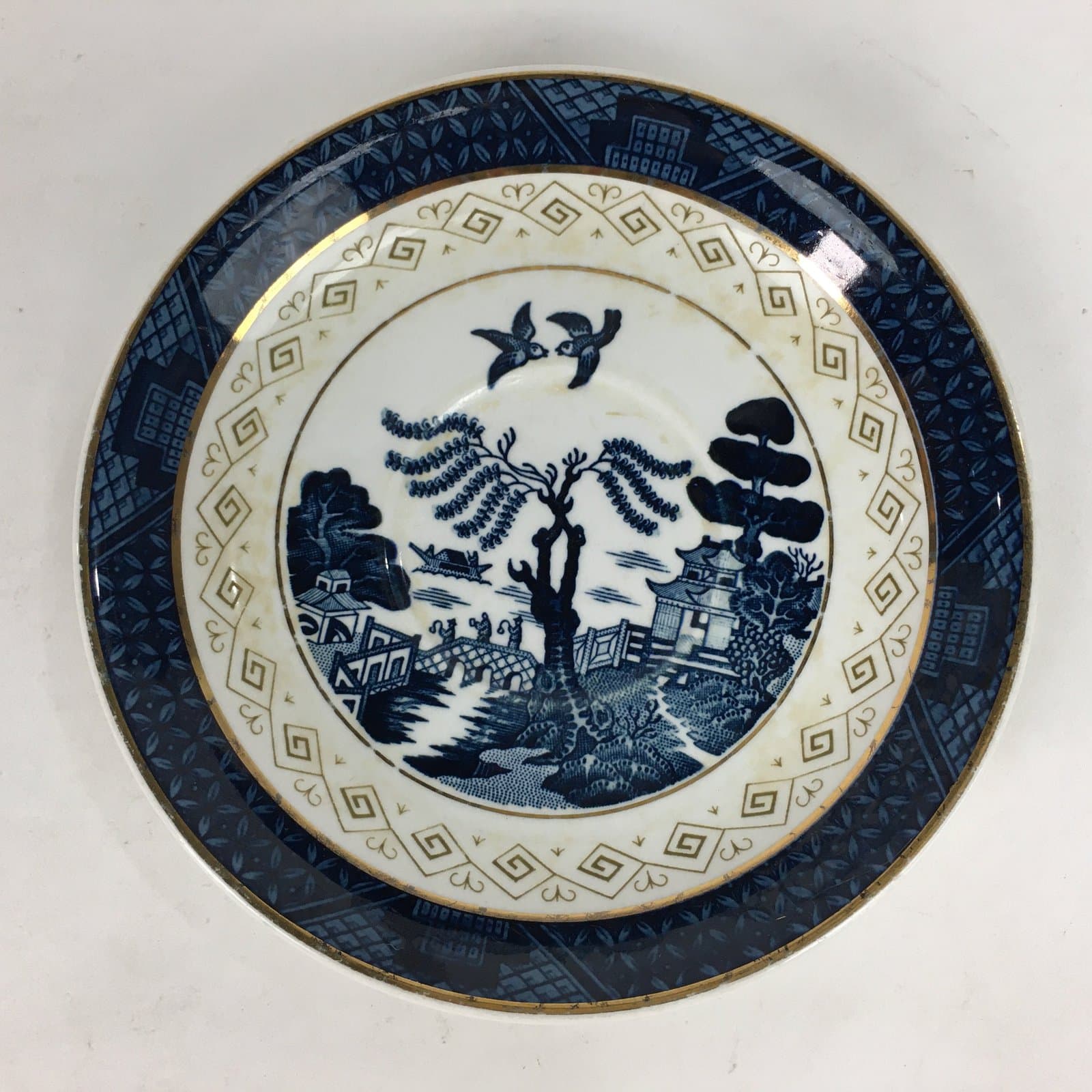 Japanese Porcelain Teacup Saucer Vtg Double Phoenix Nikko Japan Sansui PP670