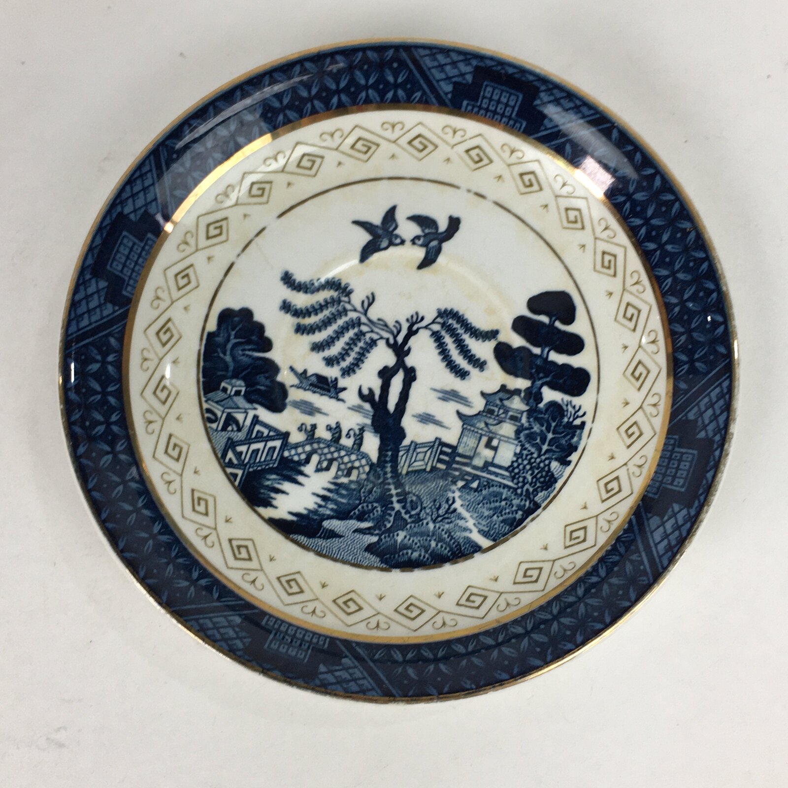 Japanese Porcelain Teacup Saucer Vtg Double Phoenix Nikko Japan Sansui PP672