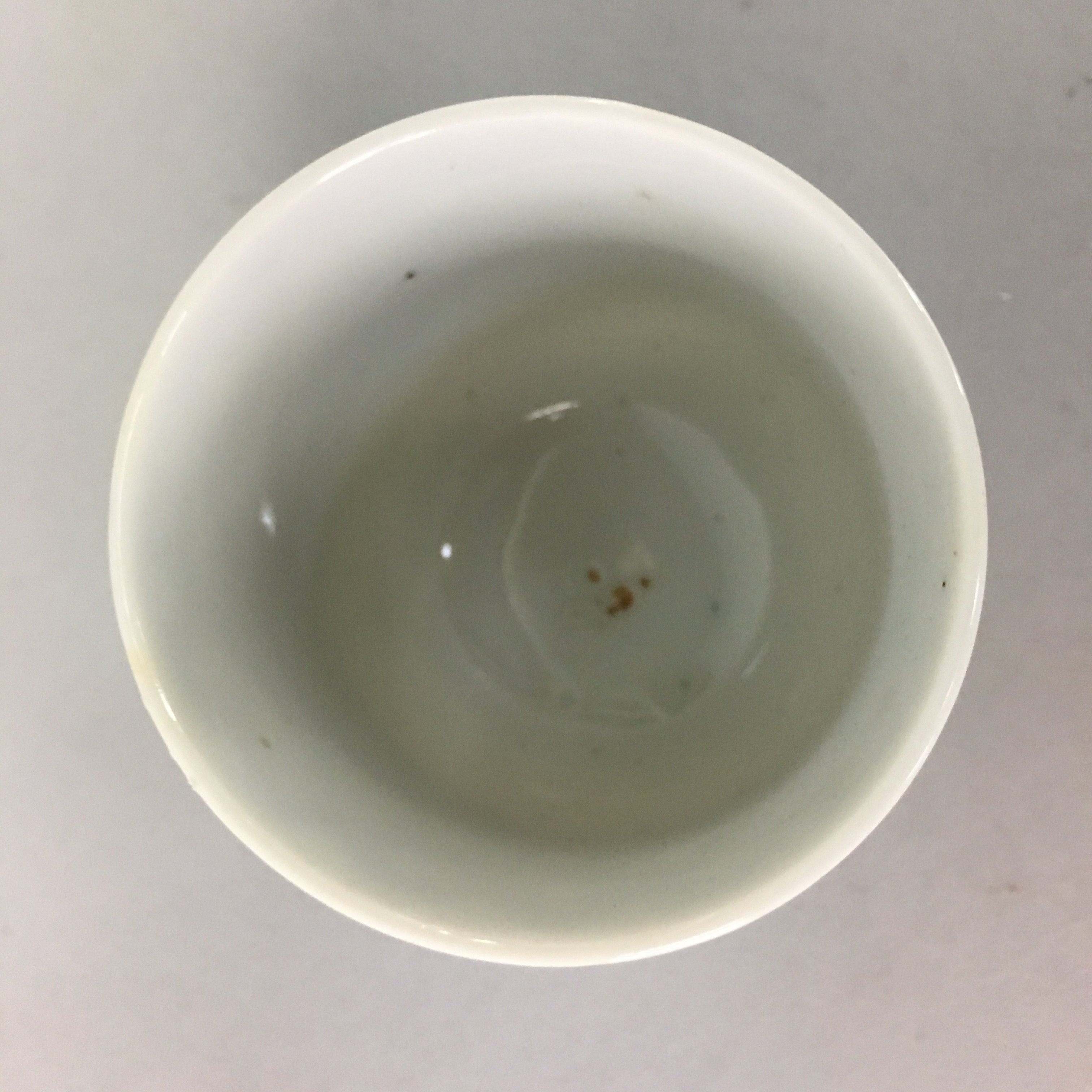 Japanese Porcelain Teacup Vtg Yunomi Sometsuke Blue White Shippo Sencha TC6