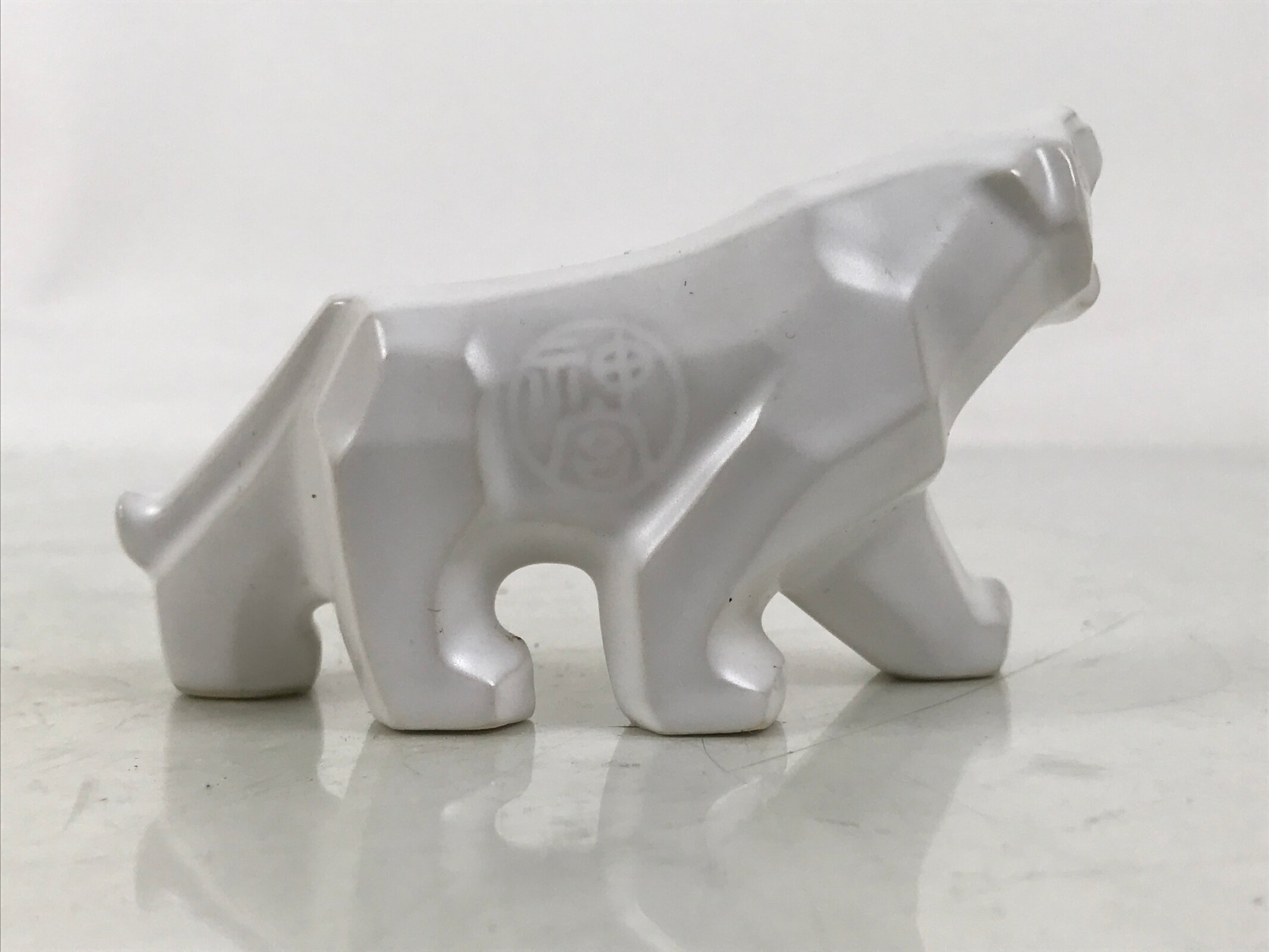 Japanese Porcelain Tiger Figurine Vtg Zodiac Okimono Statue Decor White ST80