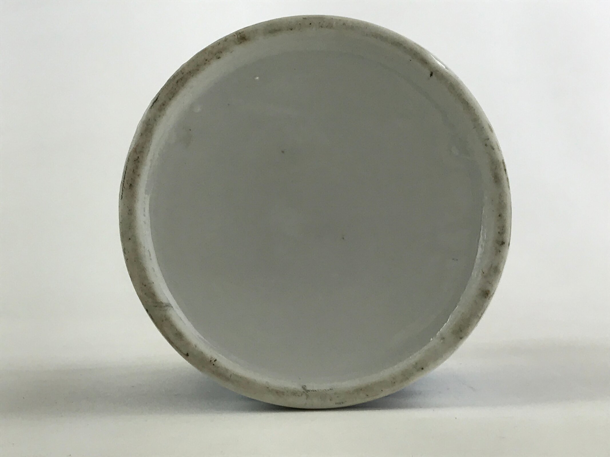 Japanese Porcelain Vase Kabin Vtg White Blue Ikebana Flower Arrangement FK74