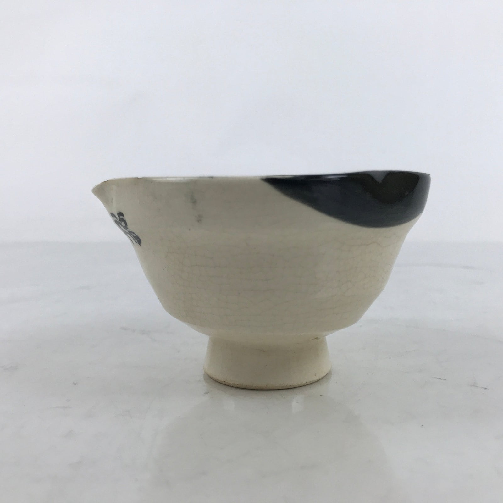 Japanese Porcelain Yunomi Teacup Vtg Pottery Otafuku Okame Smiling Woman TC519