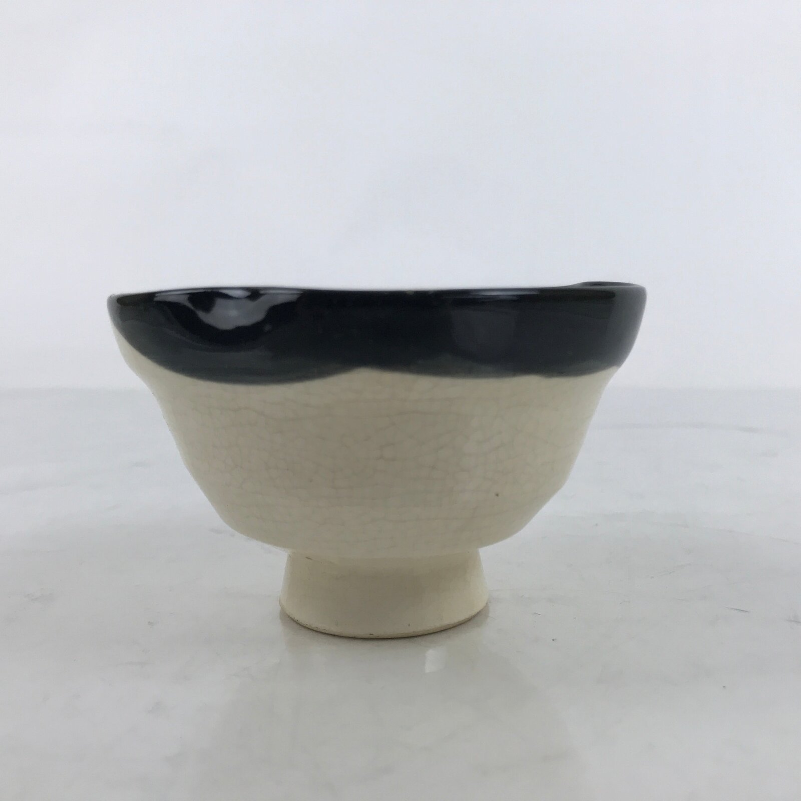 Japanese Porcelain Yunomi Teacup Vtg Pottery Otafuku Okame Smiling Woman TC519