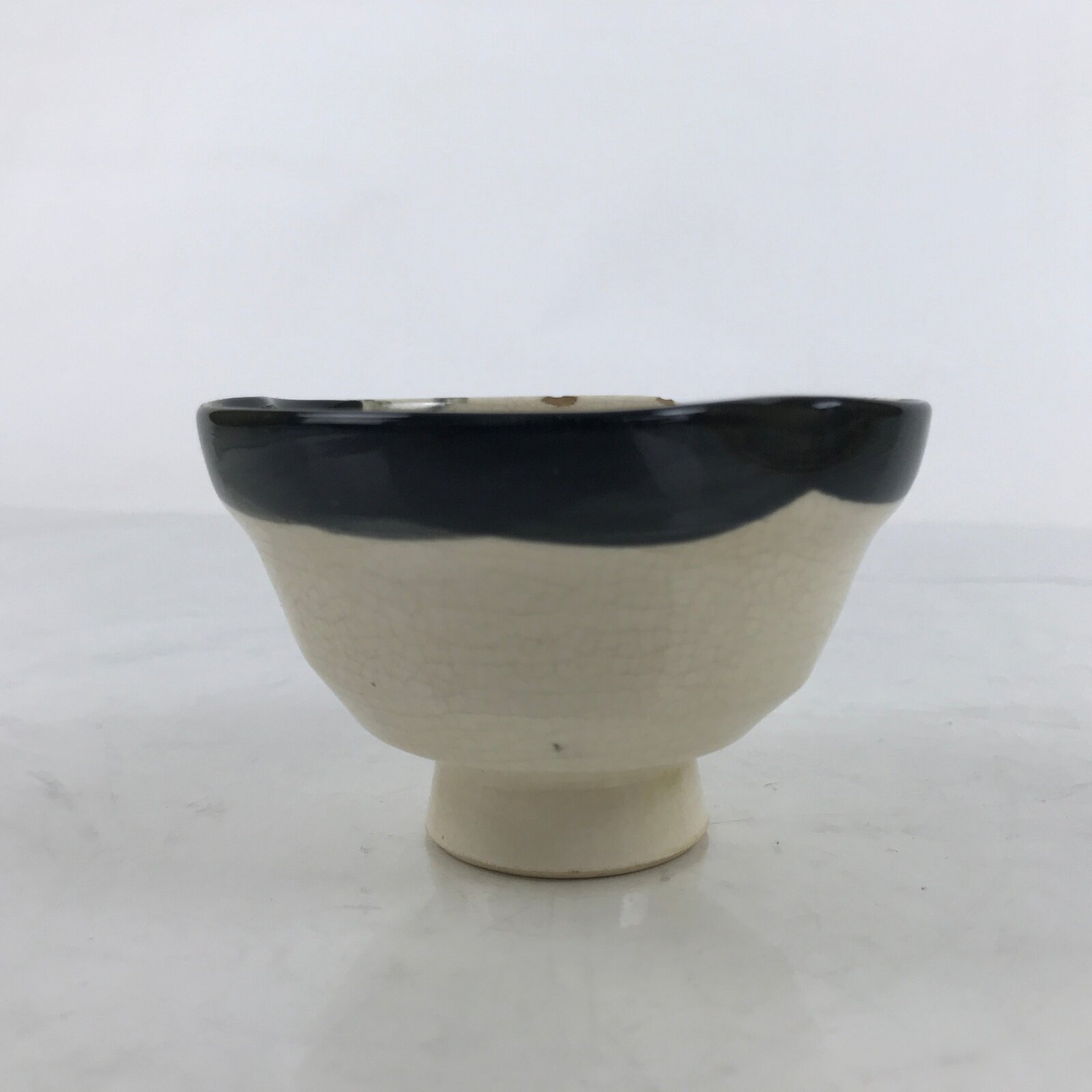 Japanese Porcelain Yunomi Teacup Vtg Pottery Otafuku Okame Smiling Woman TC519