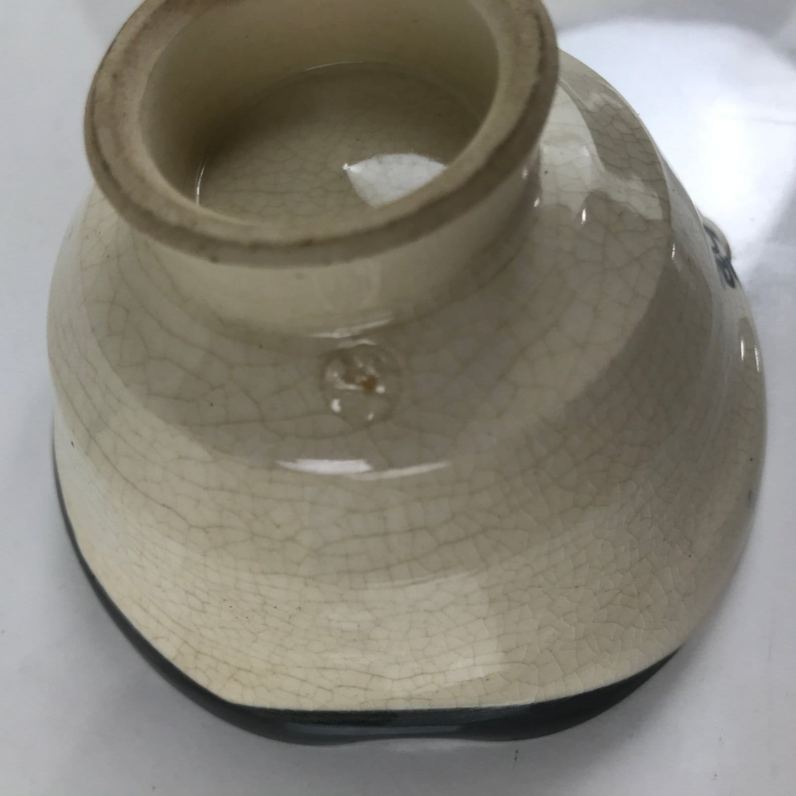 Japanese Porcelain Yunomi Teacup Vtg Pottery Otafuku Okame Smiling Woman TC519