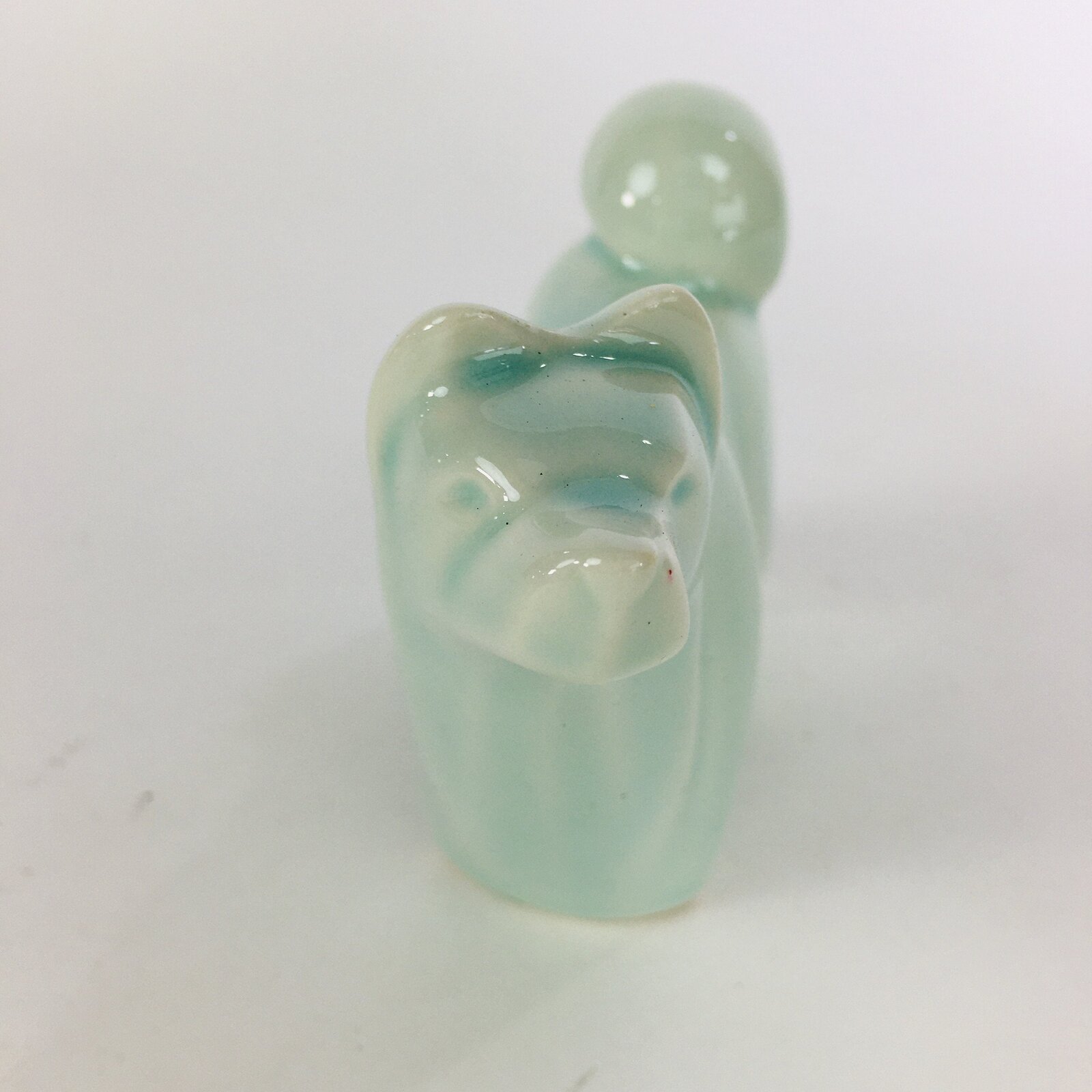 Japanese Porcelain Zodiac Dog Statue Vtg Green Lucky Charm Inu Figurine BD664