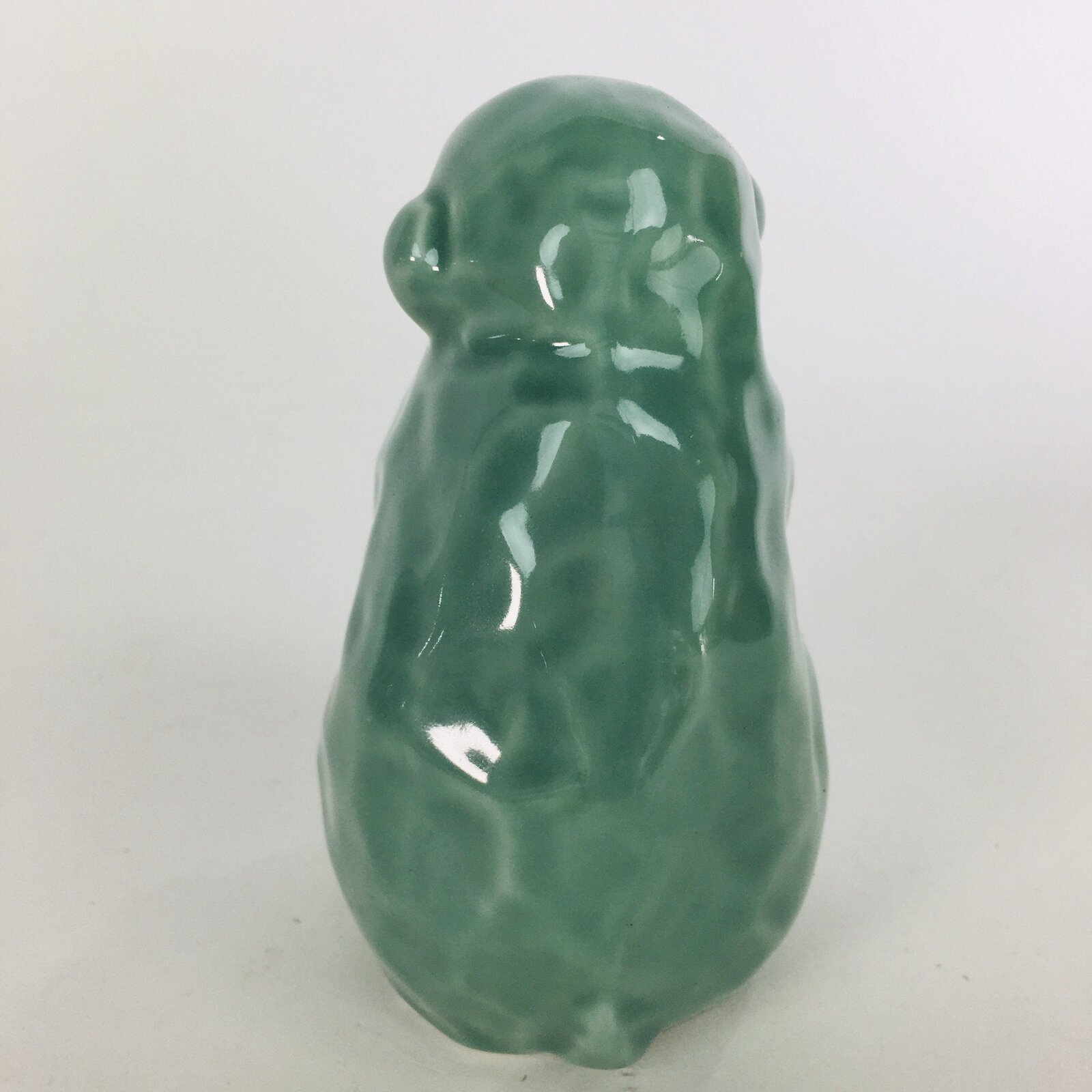 Japanese Porcelain Zodiac Monkey Statue Vtg Blue Lucky Charm Figurine BD667