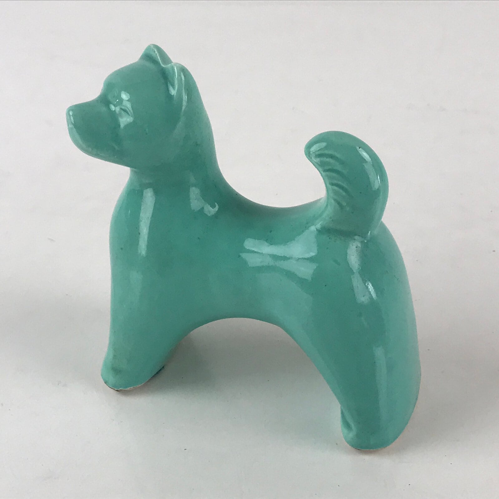 Japanese Porcelain Zodiac Symbol Dog Figurine Vtg Ornament Okimono Inu Green BD8