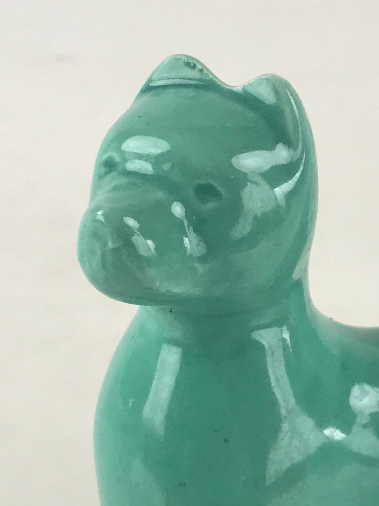 Japanese Porcelain Zodiac Symbol Dog Figurine Vtg Ornament Okimono Inu Green BD8