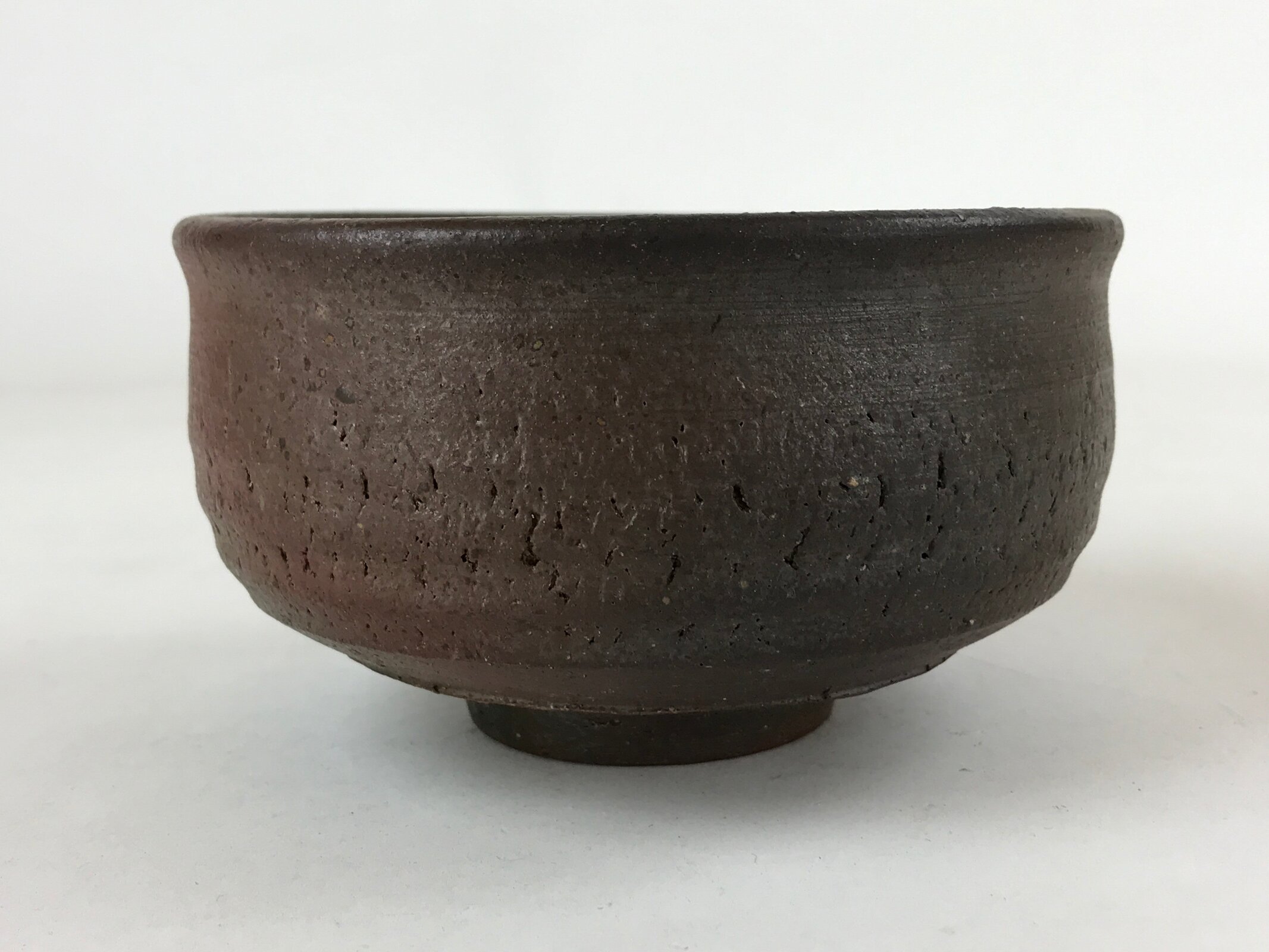 Japanese Pottery Green Tea Bowl Vtg Brown Matte Matcha Chawan CHB20