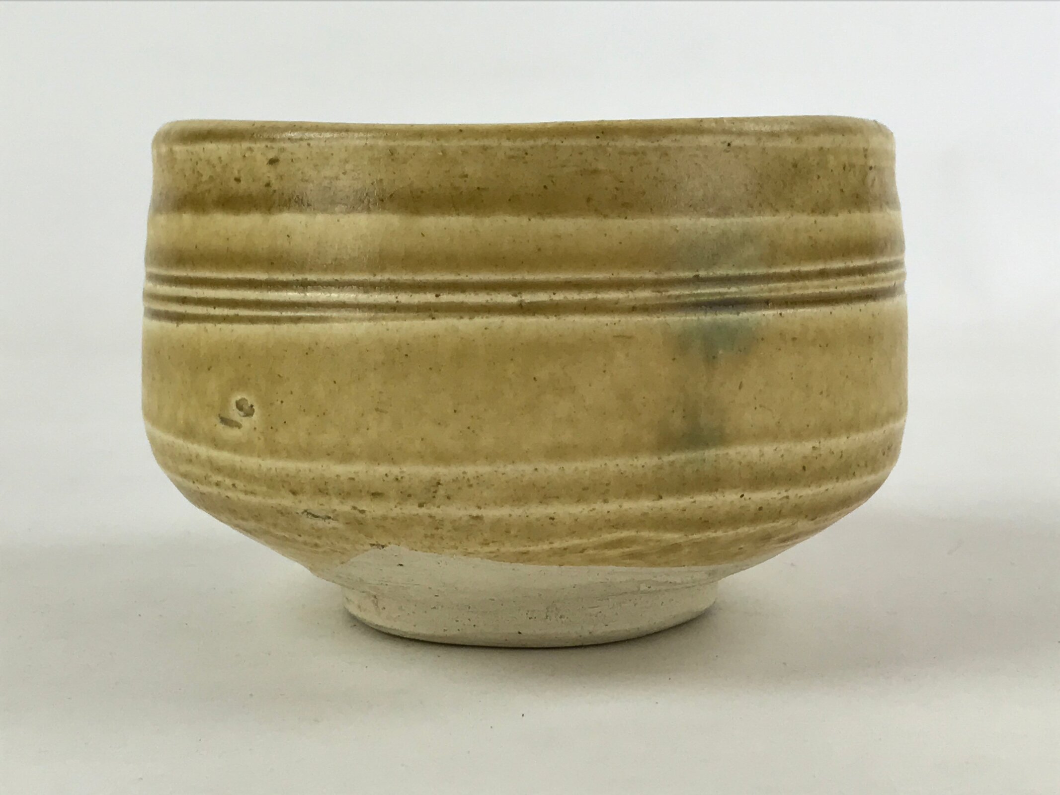 Japanese Pottery Green Tea Ceremony Bowl Minoyaki Kiseto Yellow Chawan GTB999