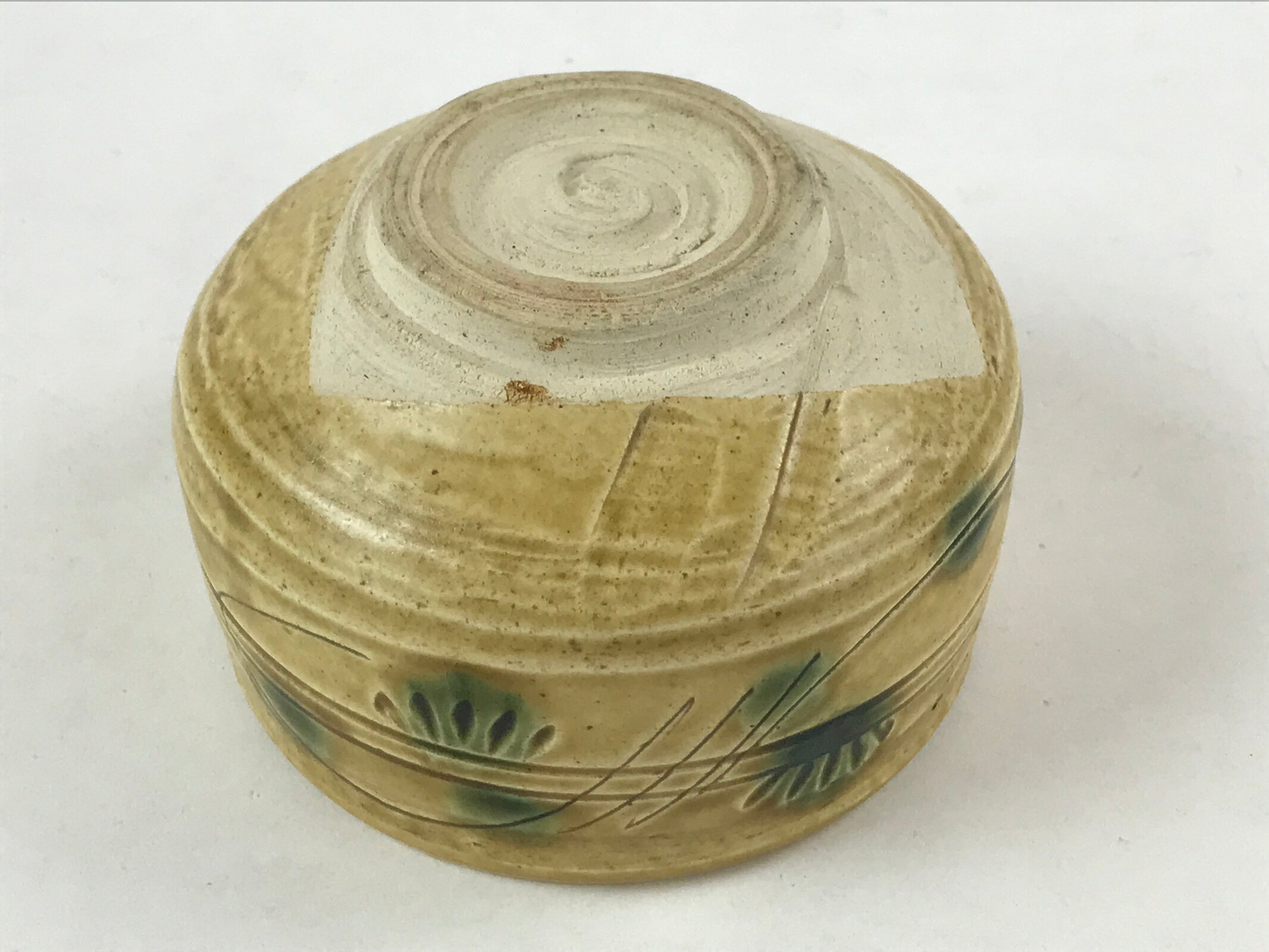 Japanese Pottery Green Tea Ceremony Bowl Minoyaki Kiseto Yellow Chawan GTB999