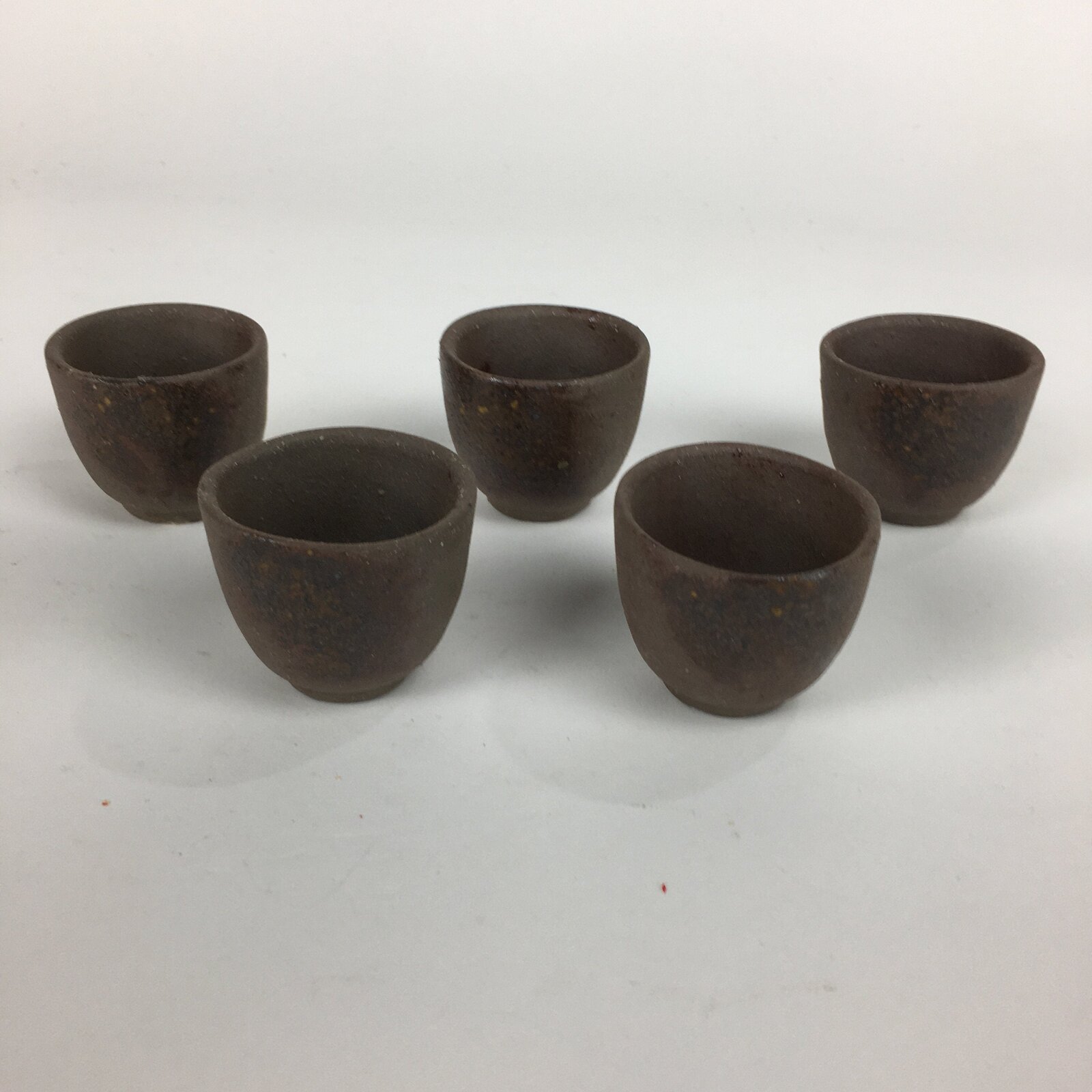 Japanese Pottery Koza-yaki Hot Sake Cup Set Vtg Sake Pot Guinomi Cups PX544