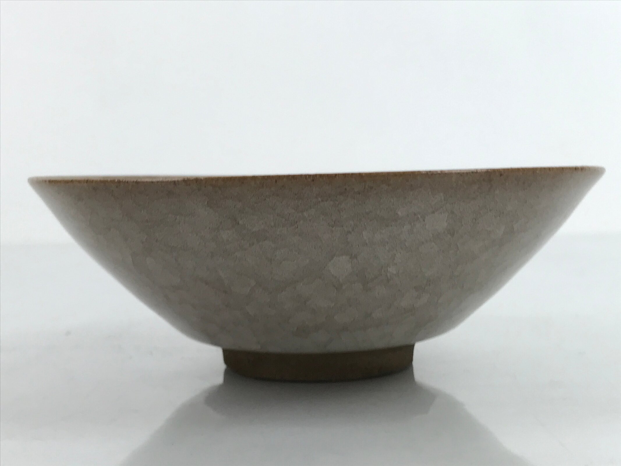 Japanese Pottery Summer Chawan Tea Bowl Vtg Crackle Glaze Gray W/ Box PX734