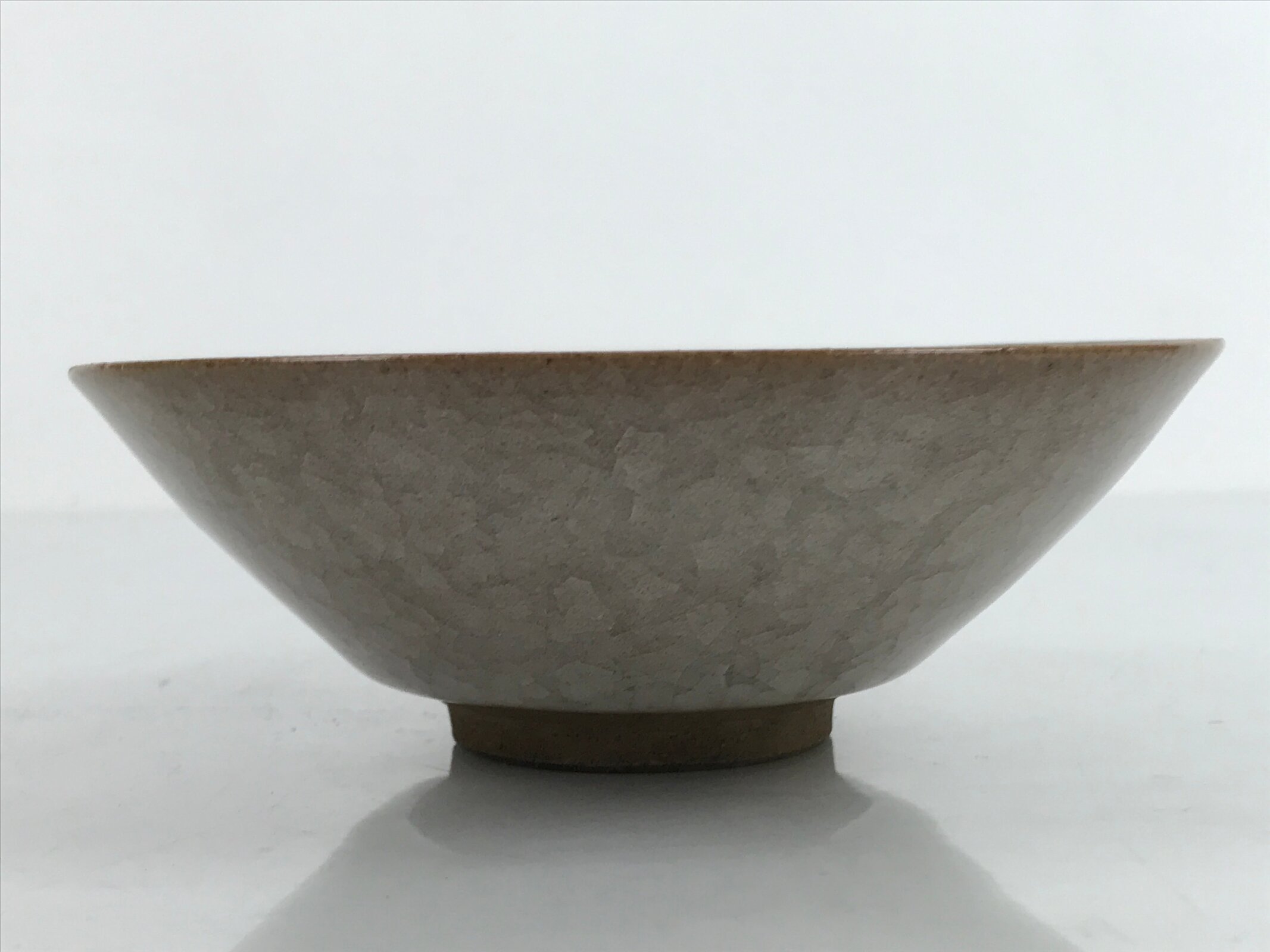 Japanese Pottery Summer Chawan Tea Bowl Vtg Crackle Glaze Gray W/ Box PX734