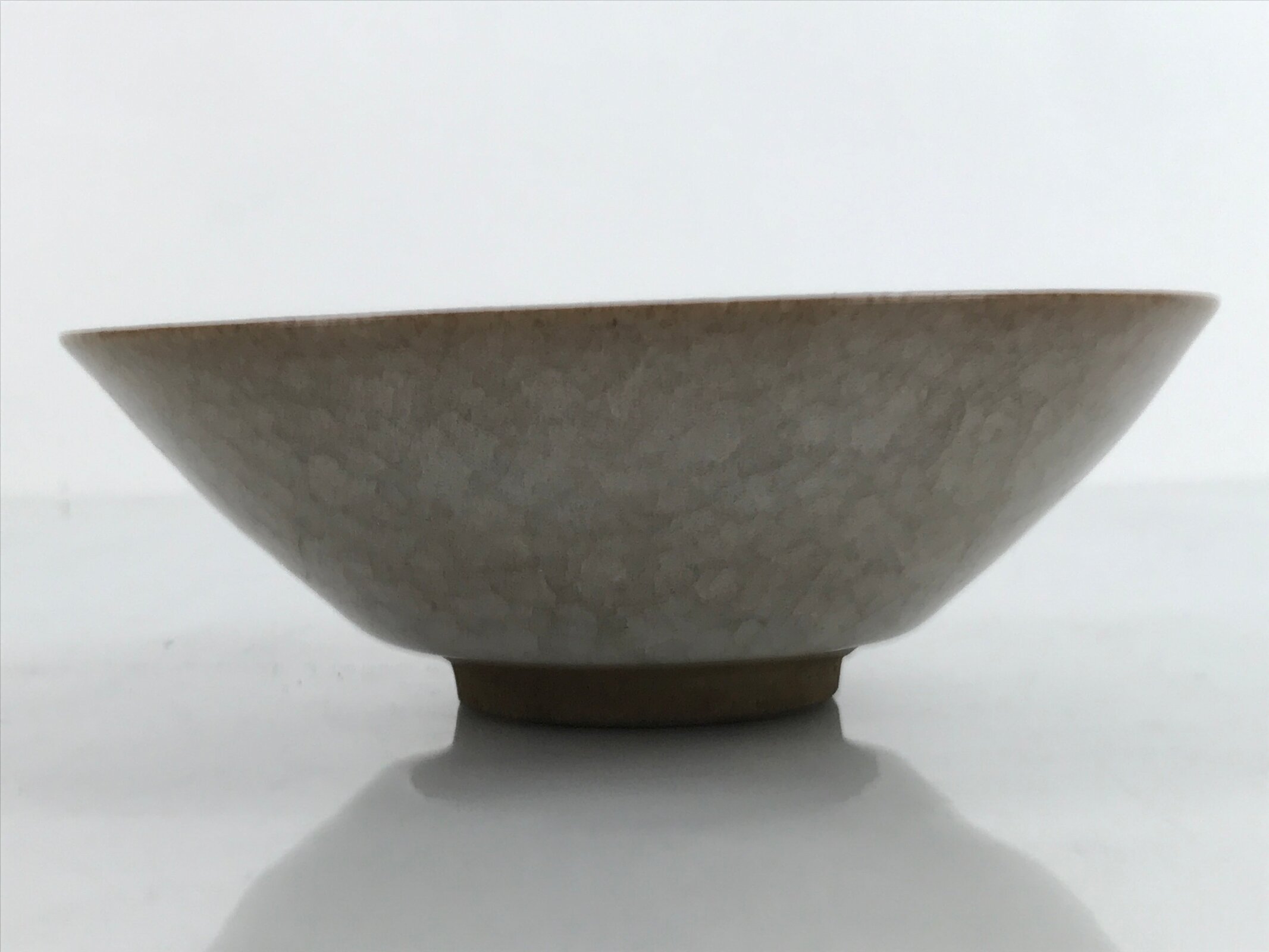 Japanese Pottery Summer Chawan Tea Bowl Vtg Crackle Glaze Gray W/ Box PX734