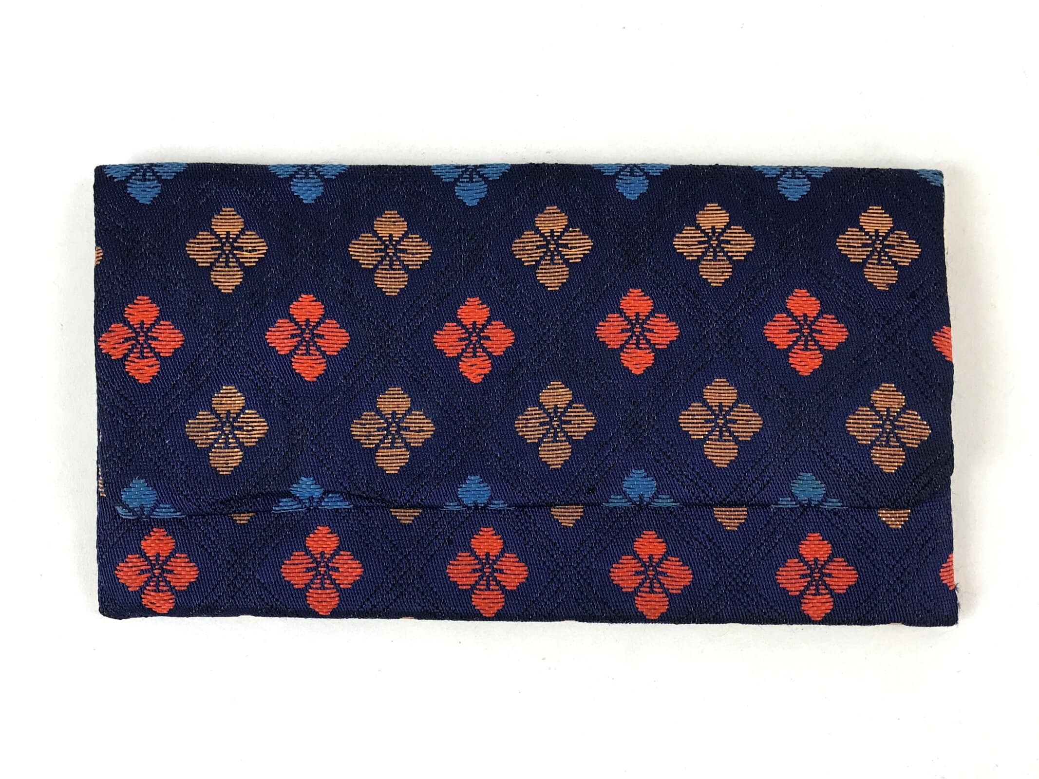 Japanese Prayer Beads Fabric Bag Vtg 2 Pockets Nishijin-Ori Jyuzu-Bukuro BA145