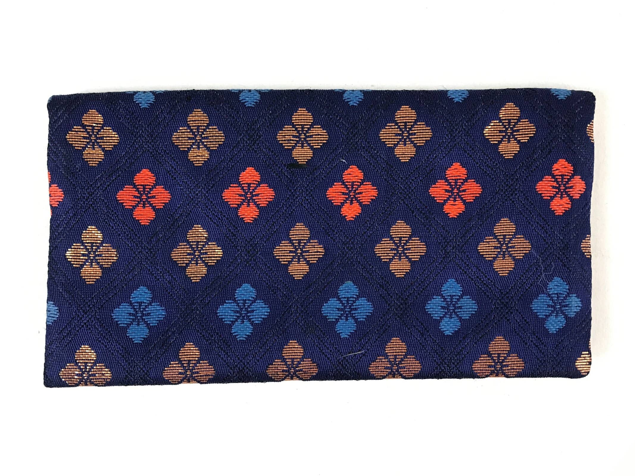 Japanese Prayer Beads Fabric Bag Vtg 2 Pockets Nishijin-Ori Jyuzu-Bukuro BA145