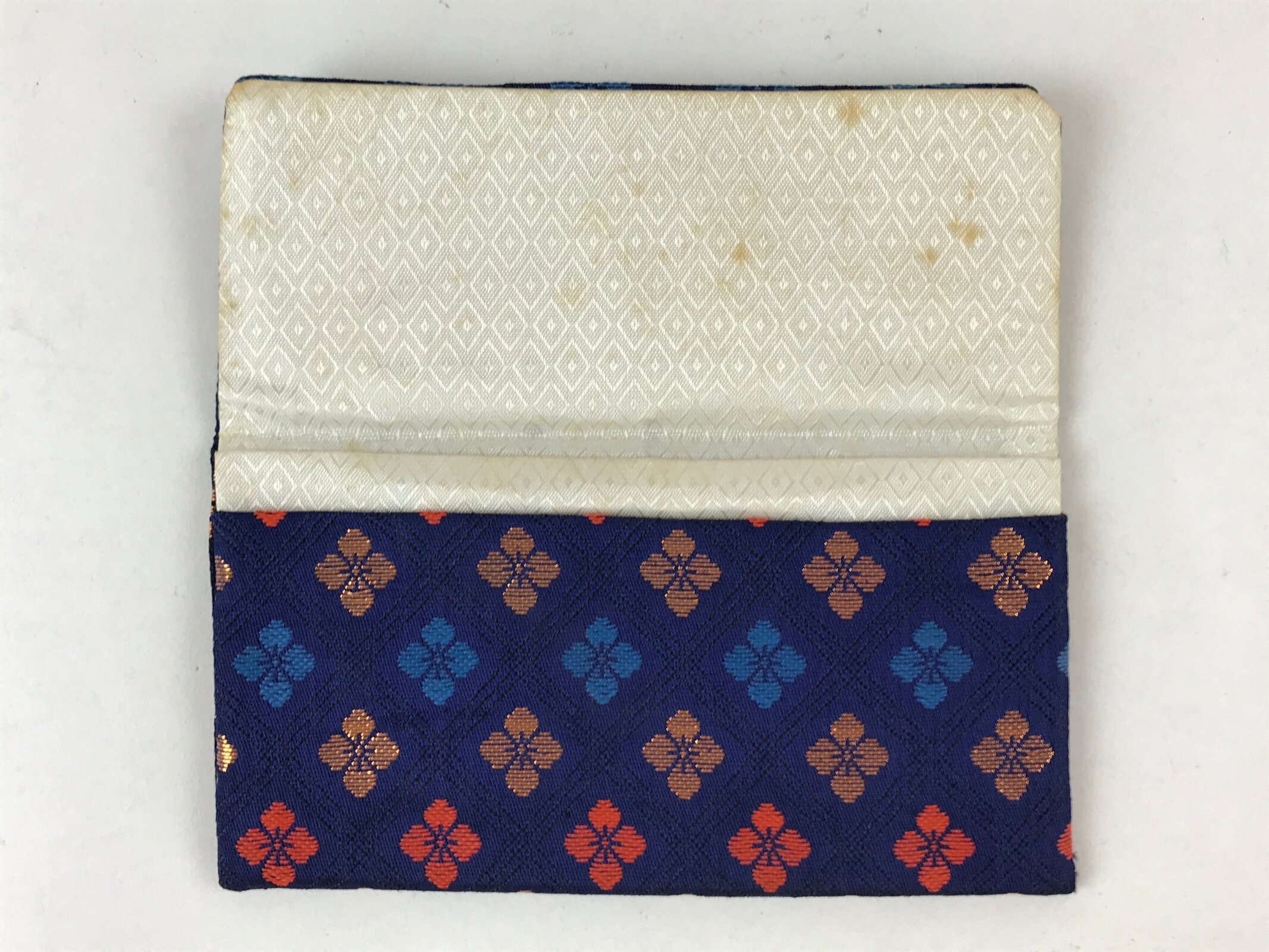 Japanese Prayer Beads Fabric Bag Vtg 2 Pockets Nishijin-Ori Jyuzu-Bukuro BA145