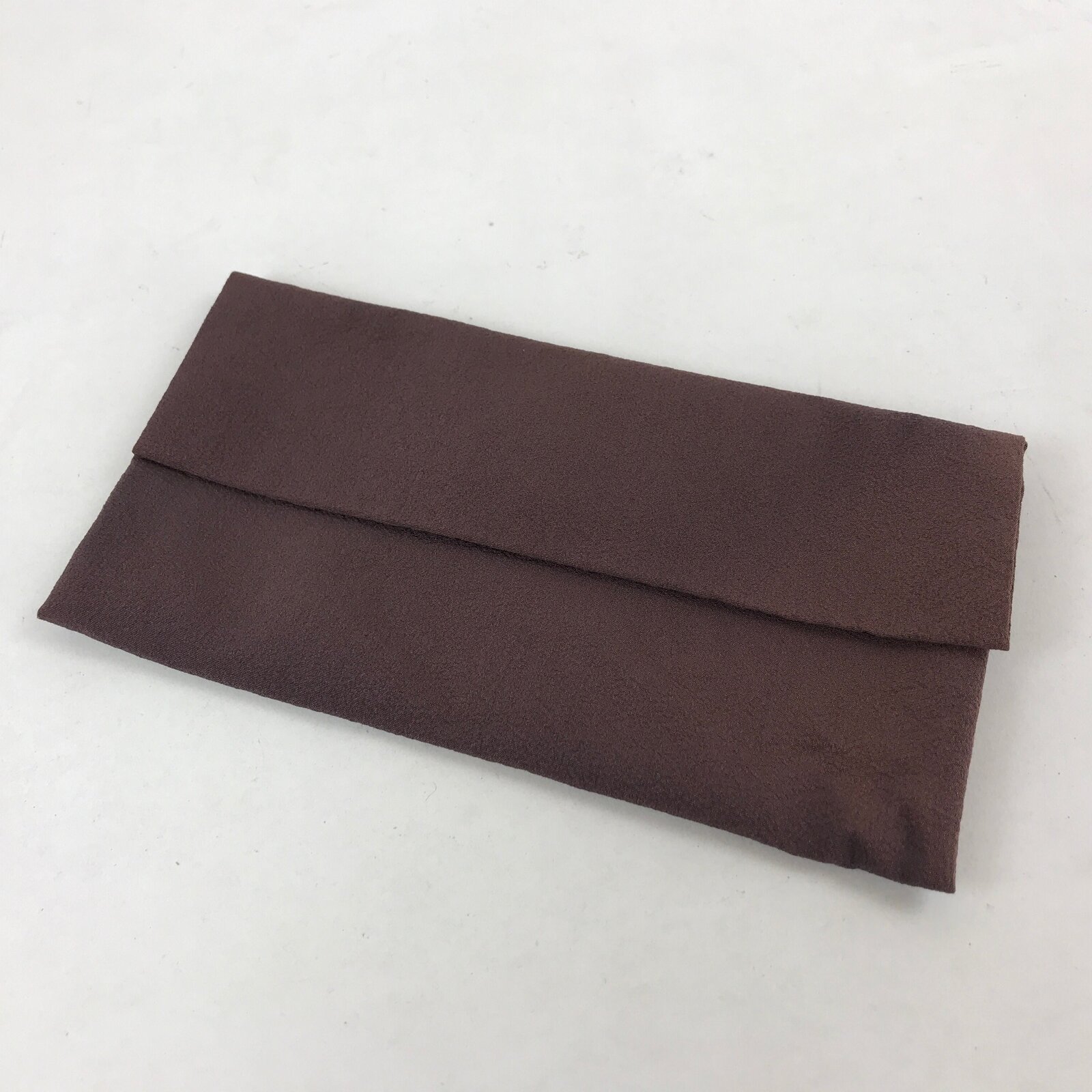 Japanese Prayer Beads Handmade Silk Bag Vtg Brown Fabric Jyuzu-Bukuro BA147