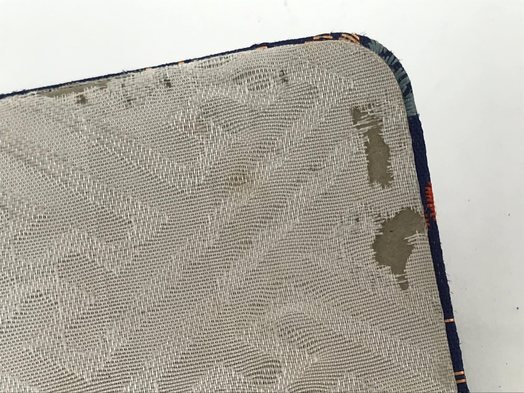 Japanese Prayer Beads Silk Fabric Bag Vtg Juzu-Bukuro Chrysanthemum Blue BA620