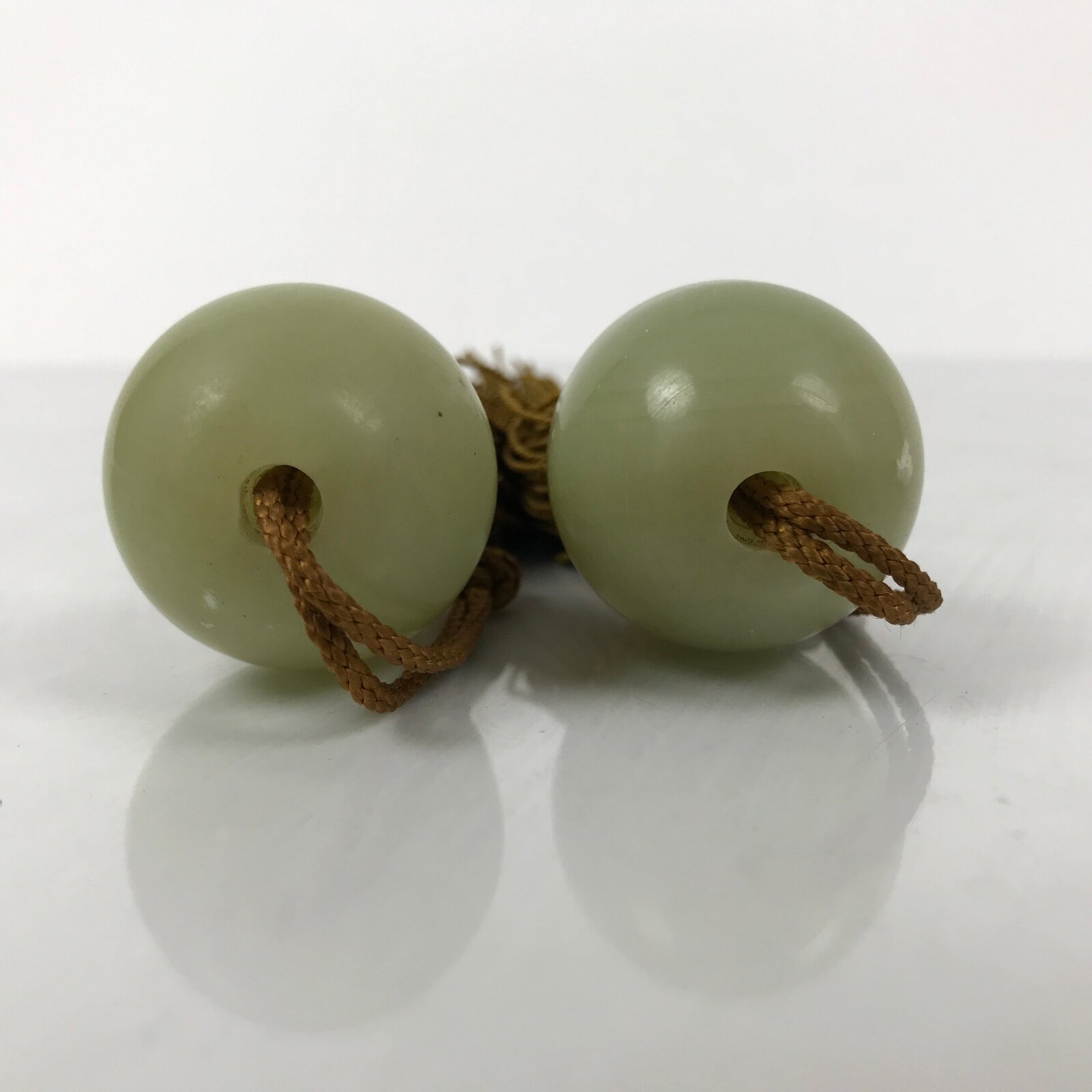 Japanese Quartz Stone Hanging Scroll Weights Fuchin Kakejiku Gold Tassel FC368