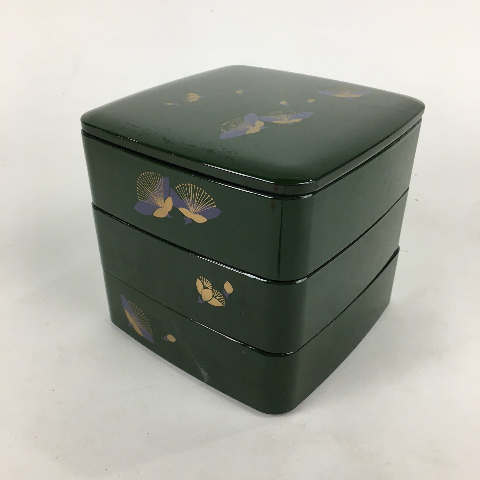 Japanese Replica Lacquer 3 Tier Box Vtg Jubako Bento Box Tea Ceremony JB74