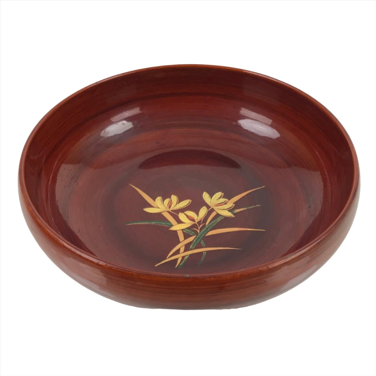 Japanese Resin Lacquer Replica Kashiki Snack Bowl Vtg Kashibachi Flowers L278