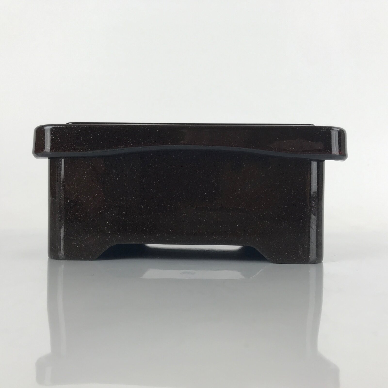 Japanese Resin Lacquer Replica Lidded Bento Lunch Box Vtg Makie Flowers L207