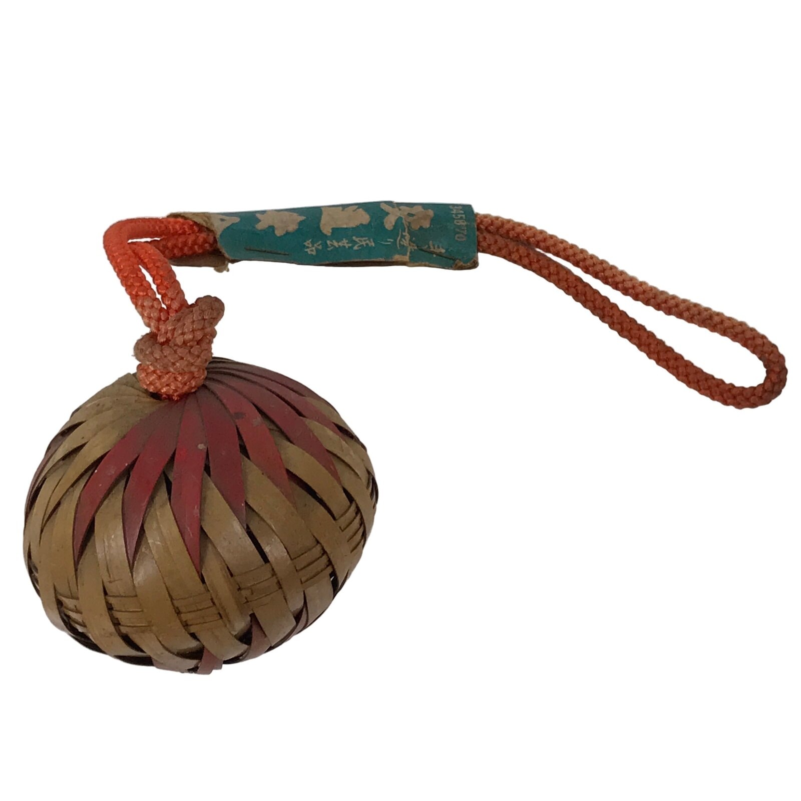 Japanese Road Safety Protection Bell Vtg Round Mayoke Suzu Bamboo Craft JK936