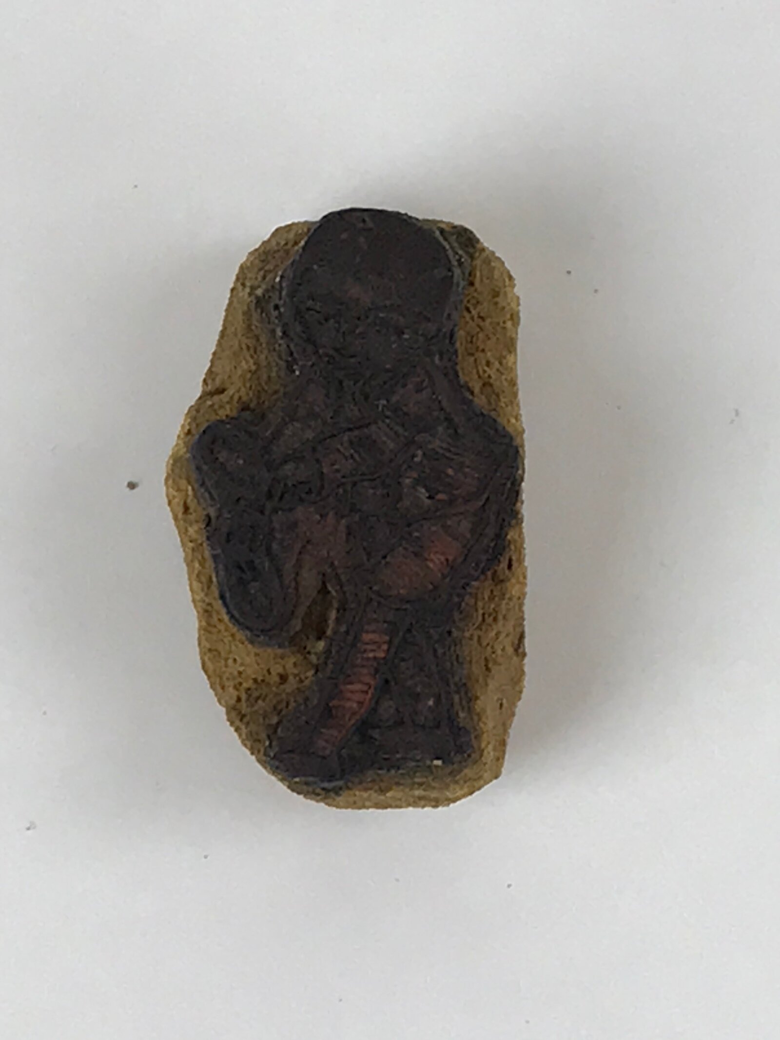 Japanese Rubber Stamp Child Holding Object Vtg Sponge Base Stationary HS233