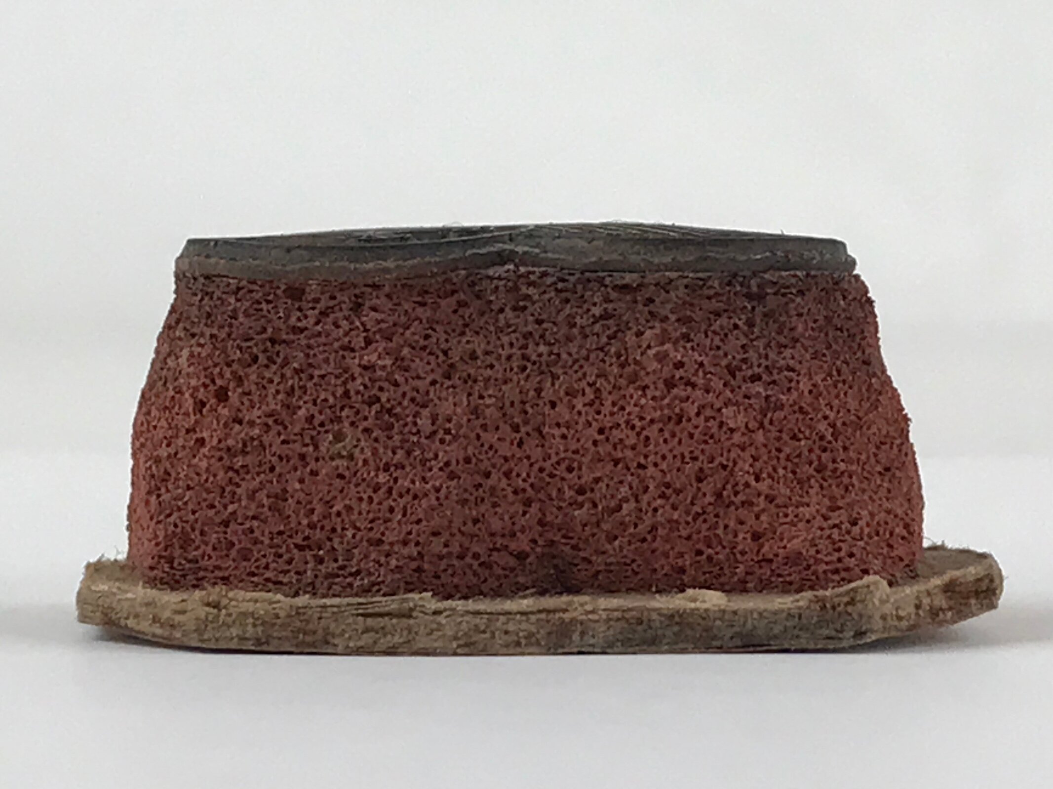 Japanese Rubber Stamp Fan Geometric Vtg Circles Sponge Base Stationary HS193