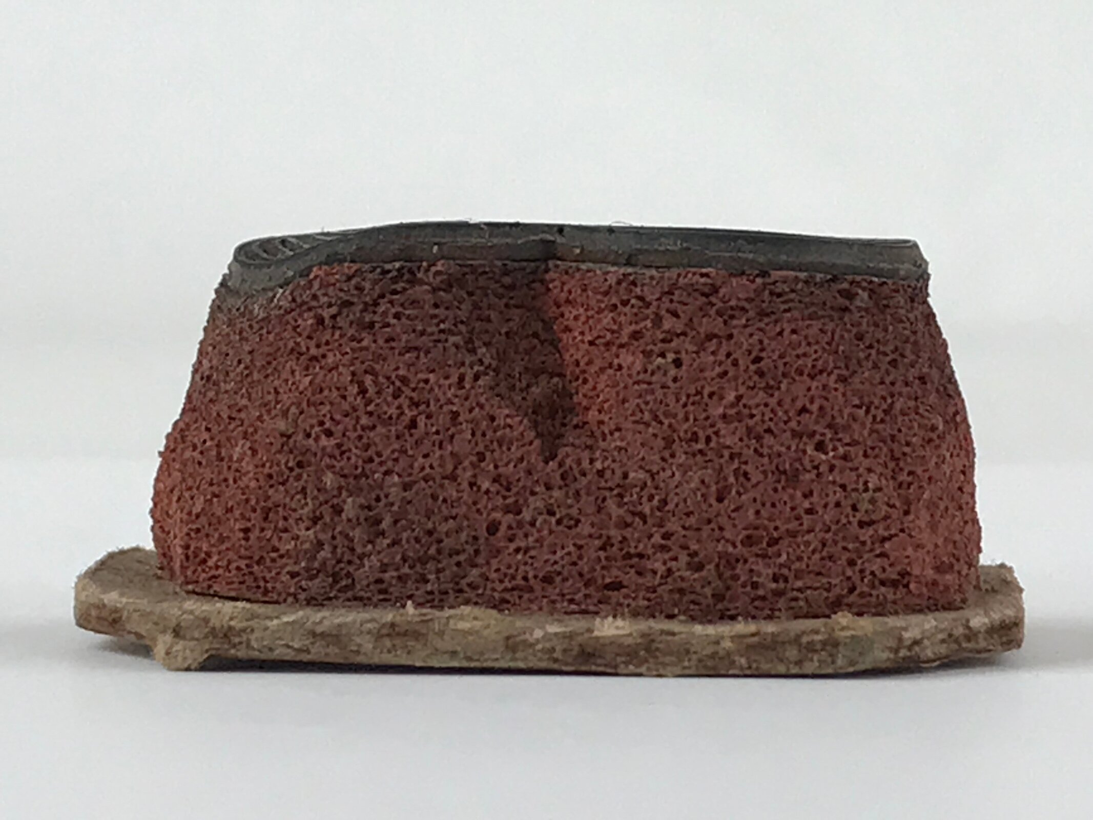 Japanese Rubber Stamp Fan Geometric Vtg Circles Sponge Base Stationary HS193