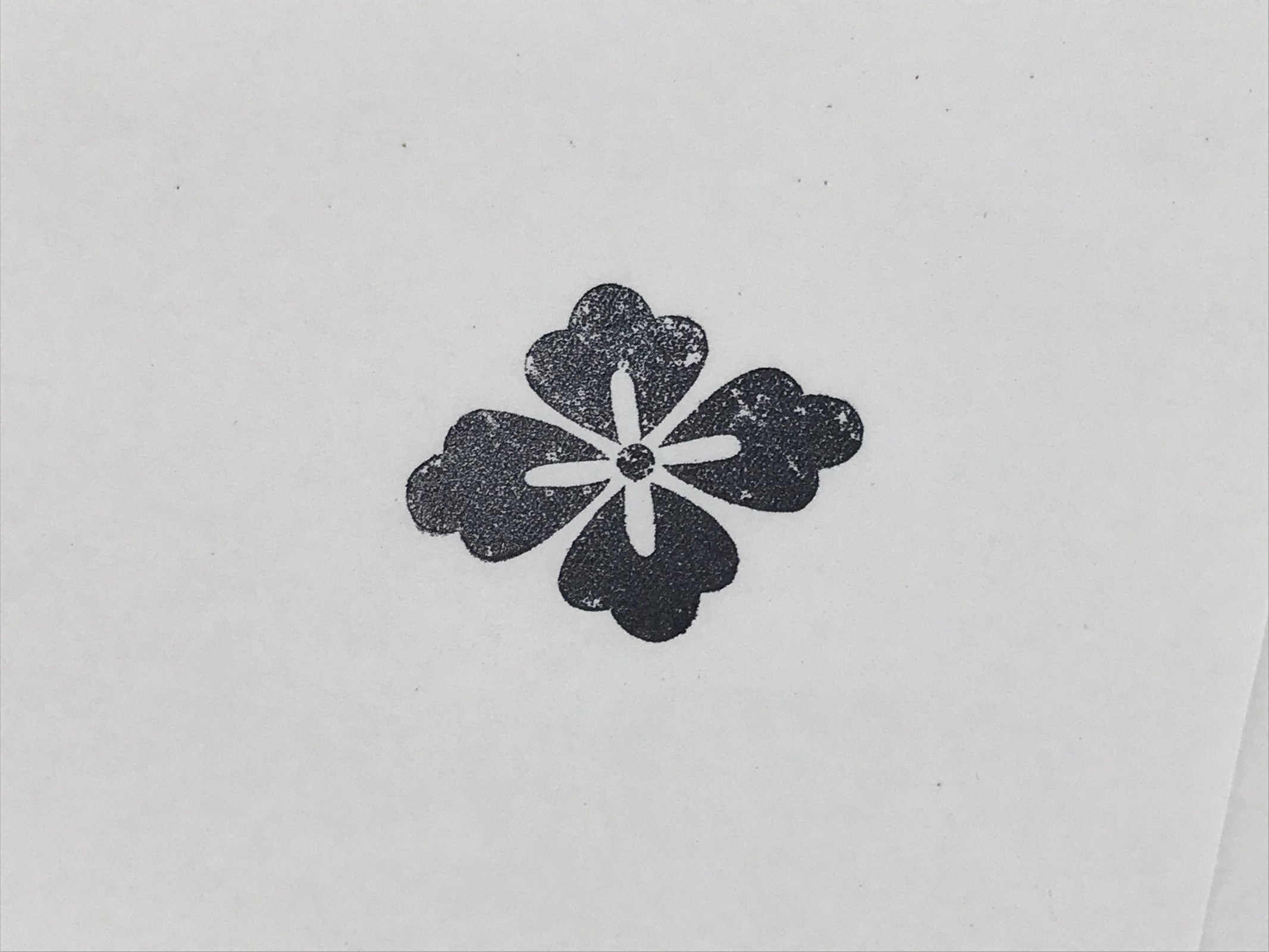 Japanese Rubber Stamp Flower Kamon Vtg Floral Sponge Base Stationary HS206