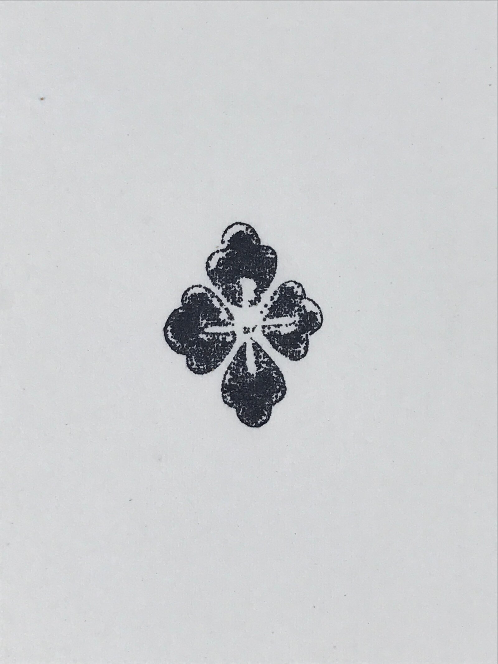 Japanese Rubber Stamp Flower Kamon Vtg Sponge Base Stationary HS188