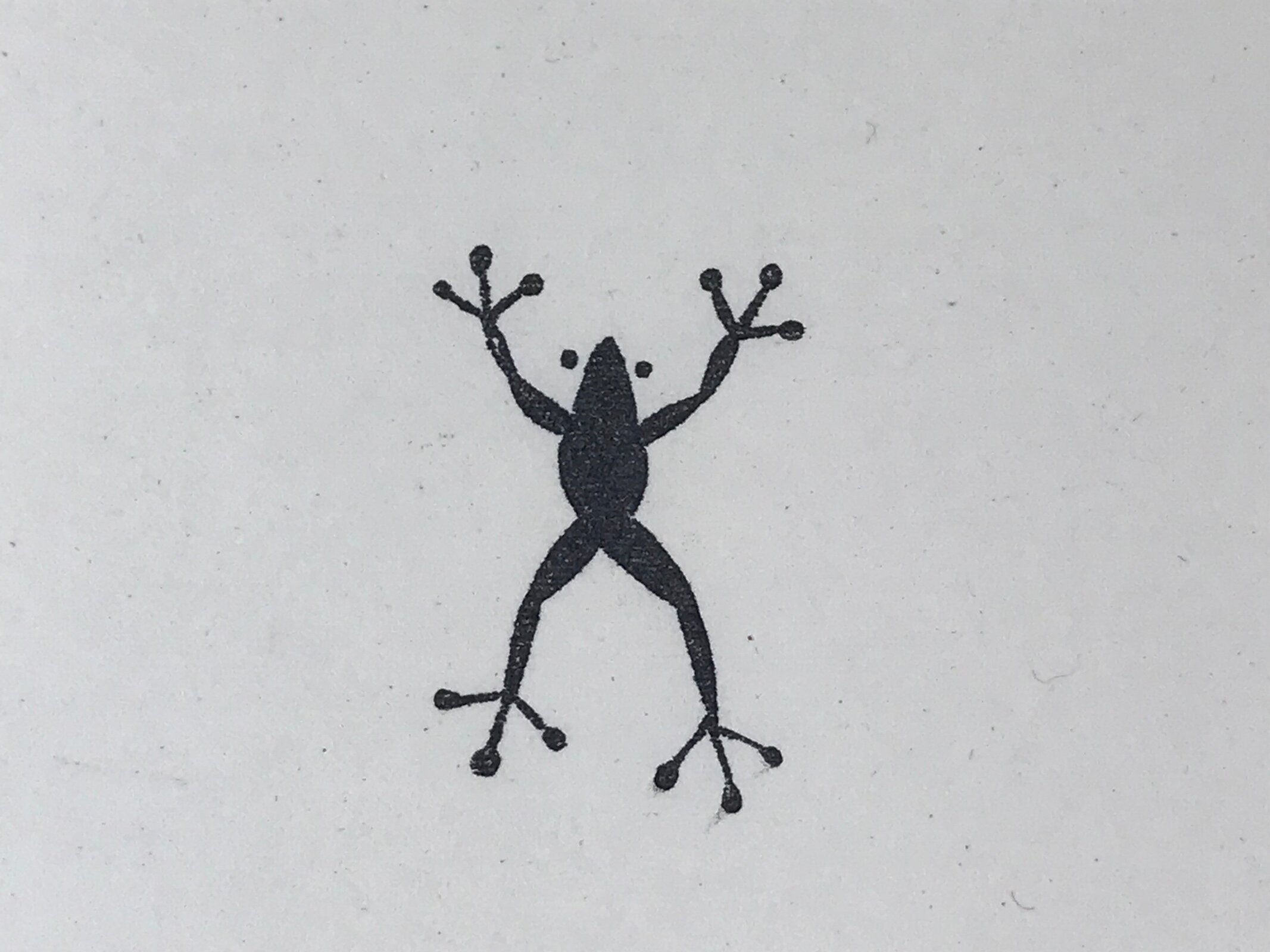 Japanese Rubber Stamp Frog Jumping Vtg Sponge Base Stationary Animal HS243