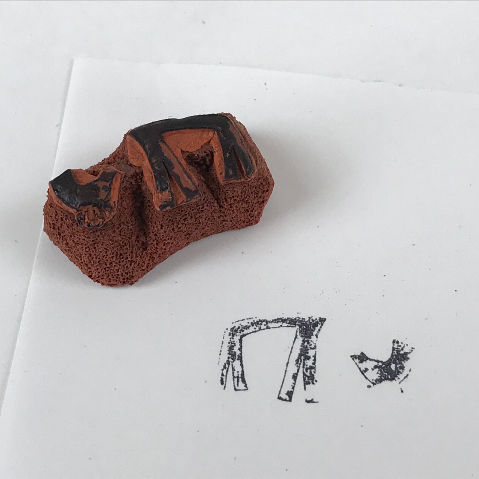 Japanese Rubber Stamp Horse Body And Head Vtg Sponge Base Stationary HS272