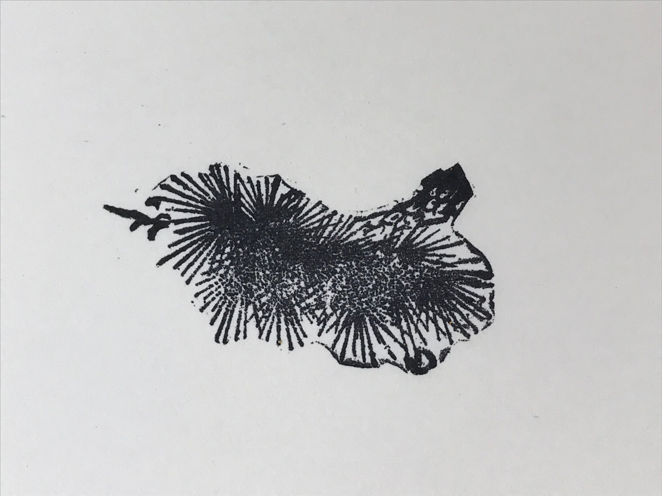 Japanese Rubber Stamp Pine Tree Branch Vtg Matsu Sponge Base Stationary HS203