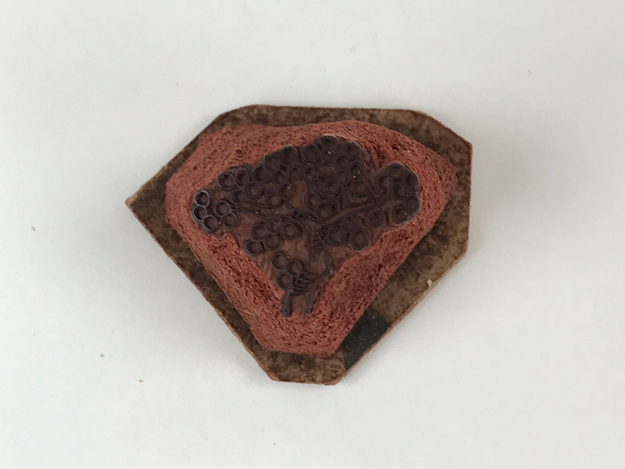 Japanese Rubber Stamp Tree Round Fruits Vtg Sponge Base Stationary HS191