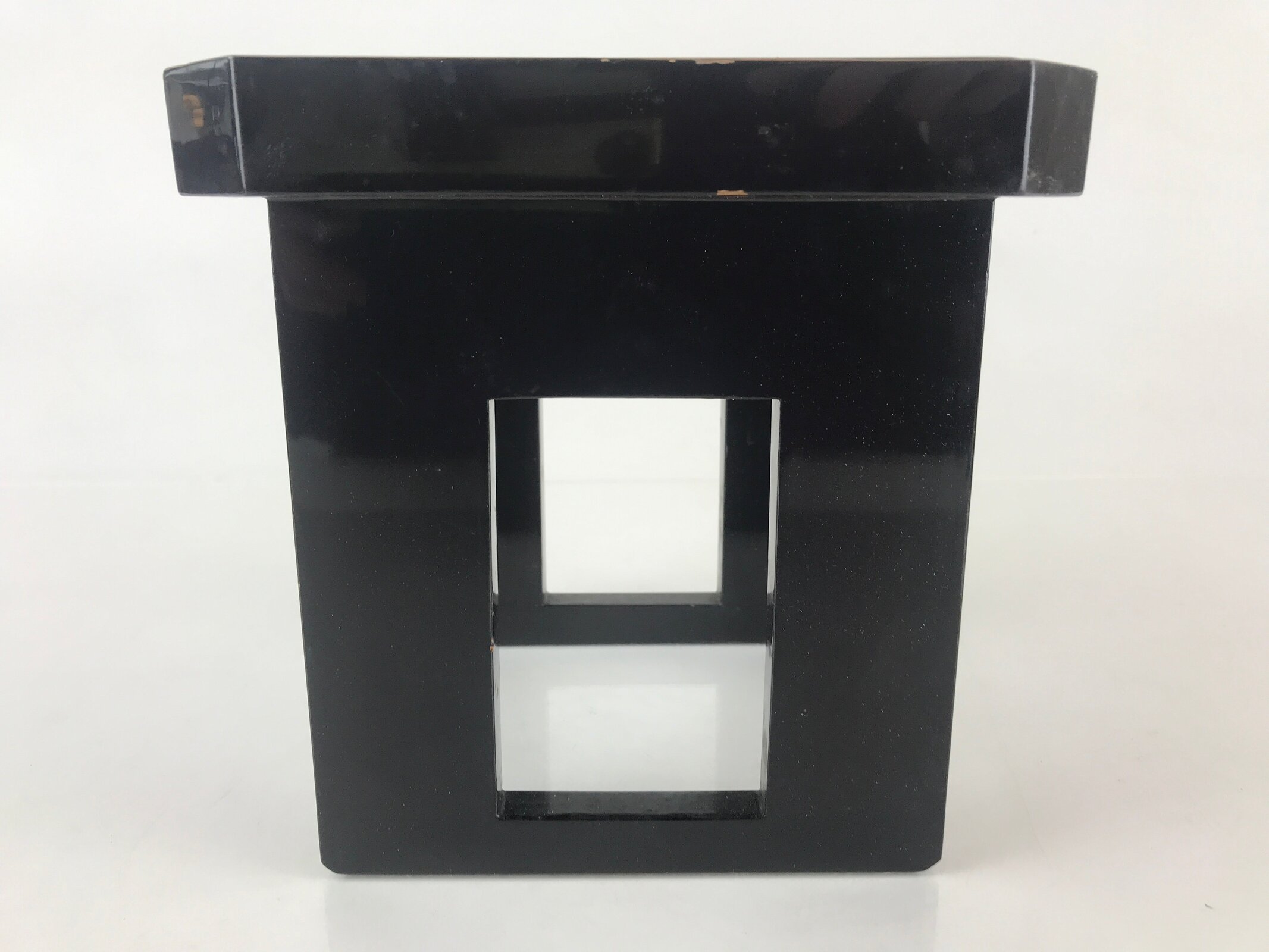 Japanese Sakazuki-Dai Wooden Legged Tray Lacquered Sake Table Vtg Black Gold UR8