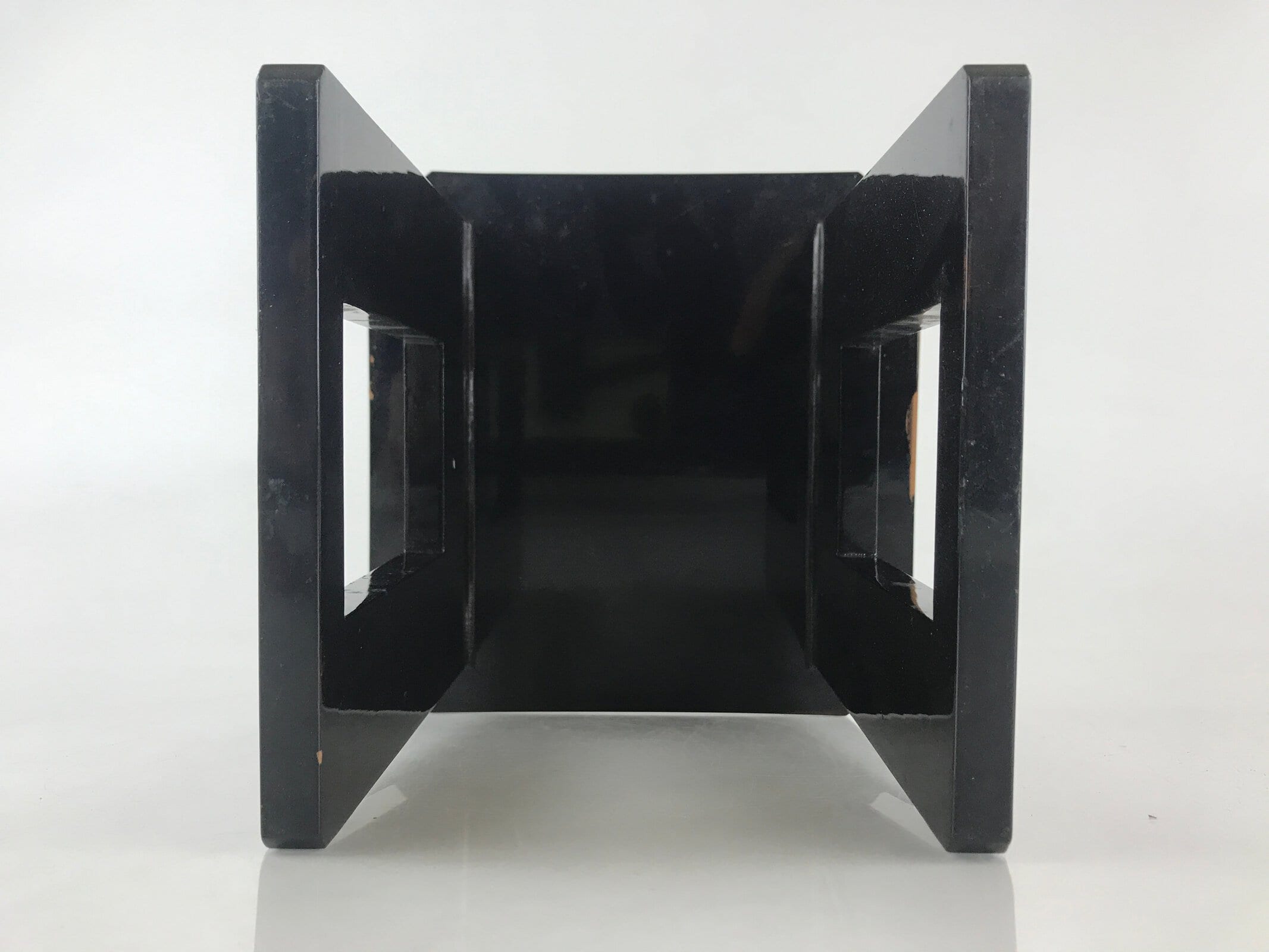 Japanese Sakazuki-Dai Wooden Legged Tray Lacquered Sake Table Vtg Black Gold UR8