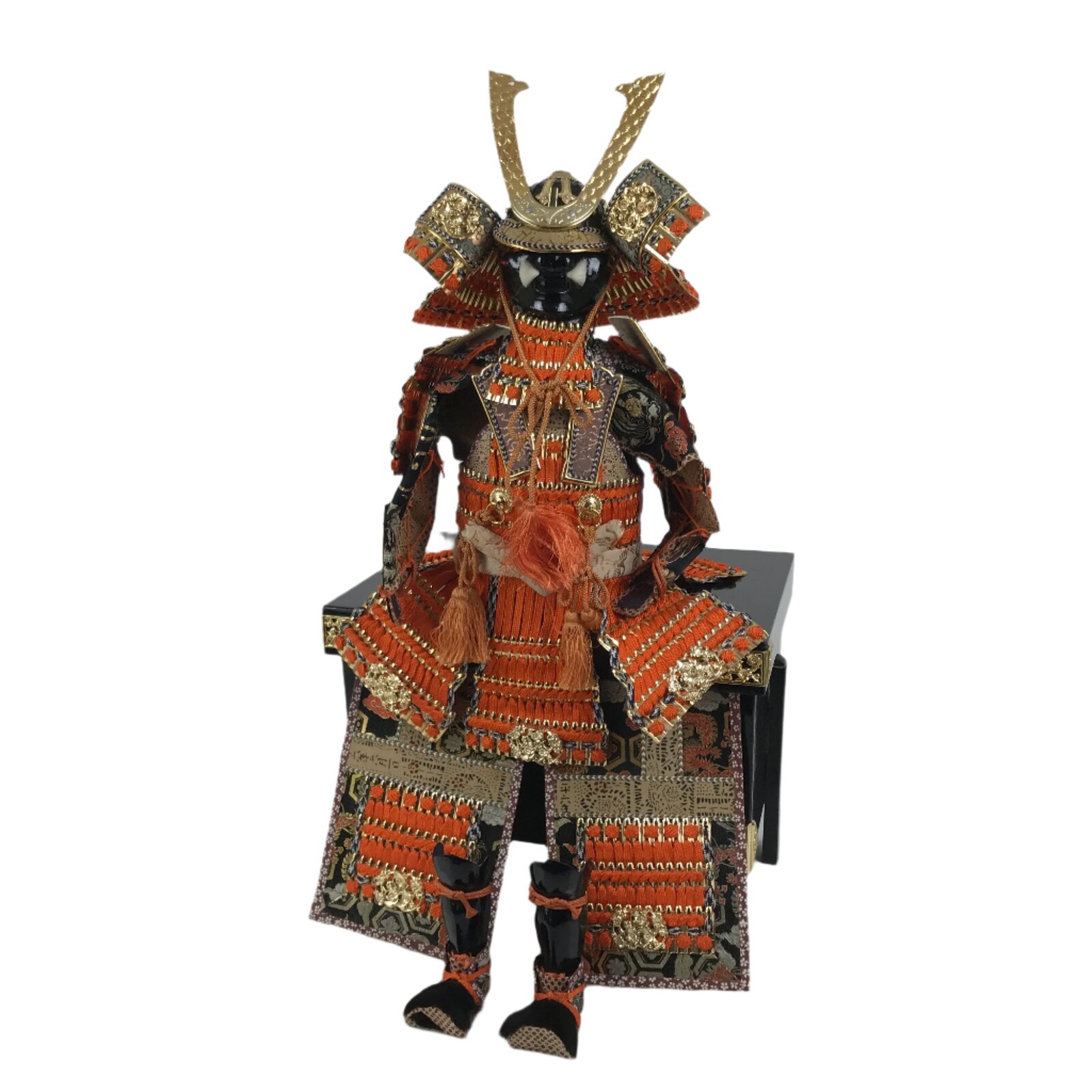 Japanese Samurai Miniature Armor Yoroi Set Vtg Boys' Festival Lacquer Box ID627