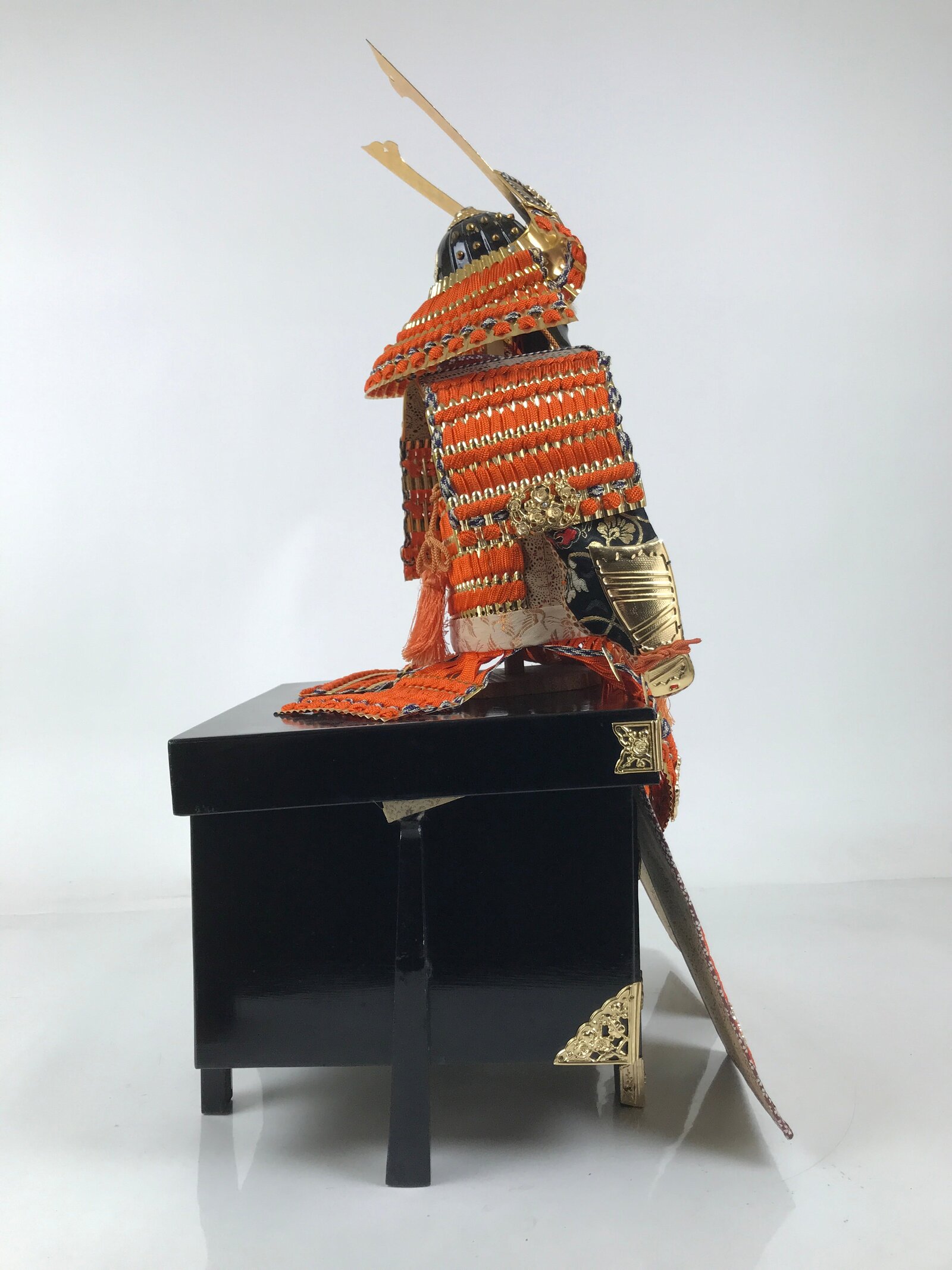 Japanese Samurai Miniature Armor Yoroi Set Vtg Boys' Festival Lacquer Box ID627