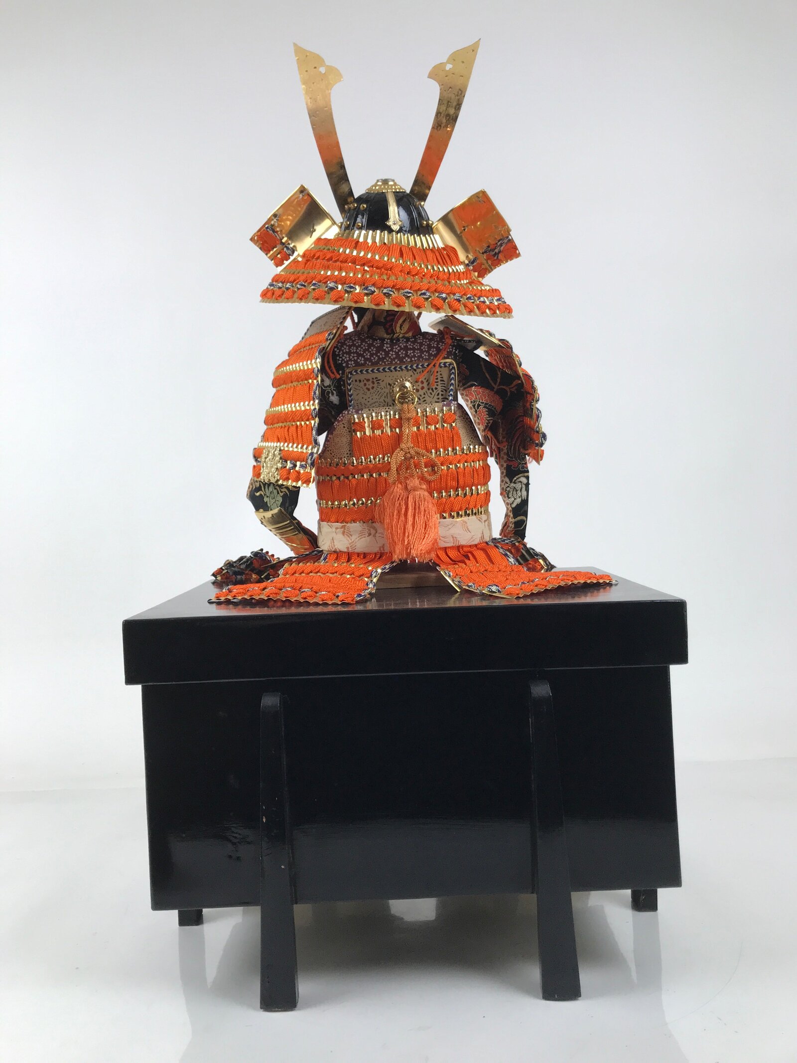 Japanese Samurai Miniature Armor Yoroi Set Vtg Boys' Festival Lacquer Box ID627