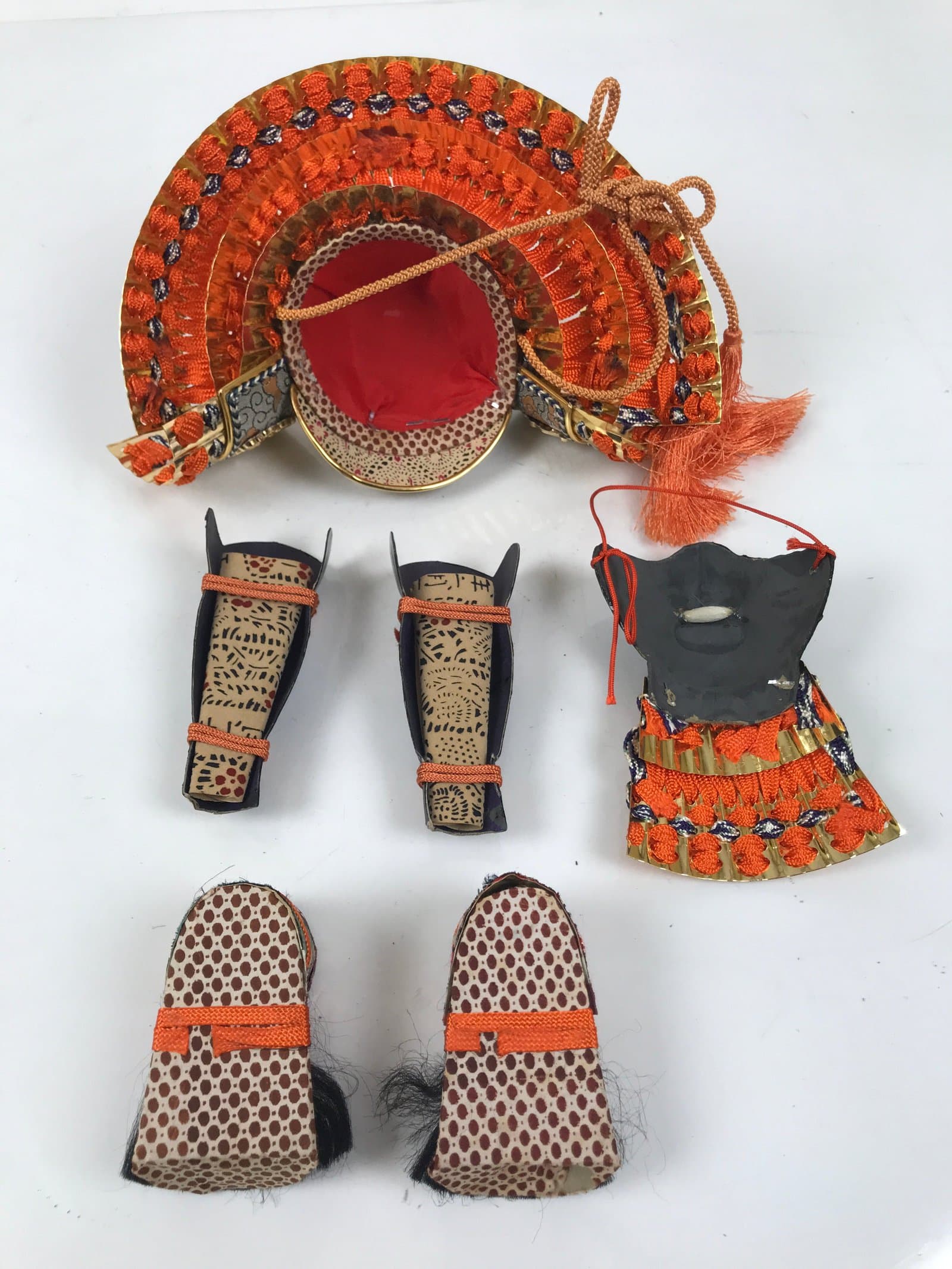 Japanese Samurai Miniature Armor Yoroi Set Vtg Boys' Festival Lacquer Box ID627